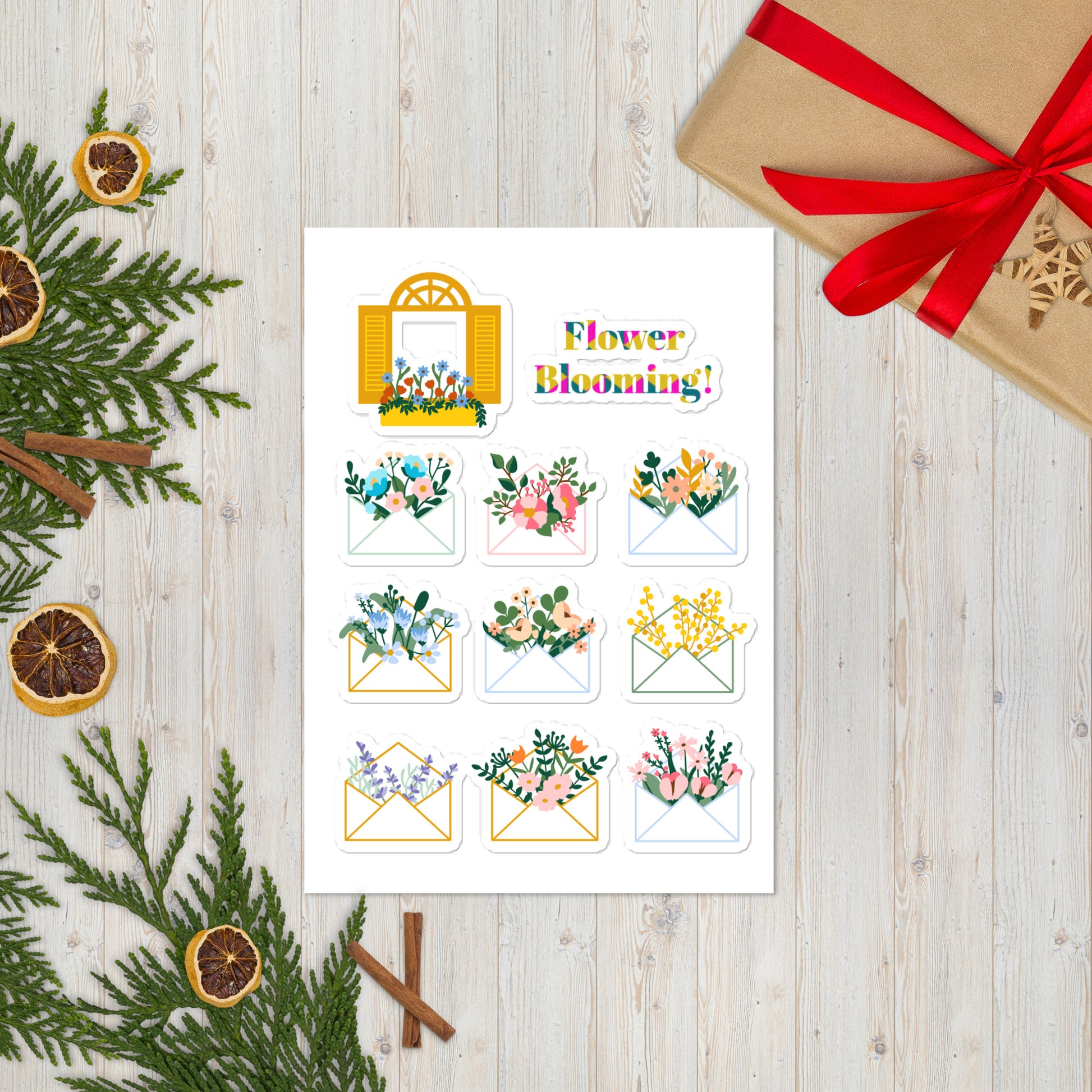 Kiss Cut Sticker Sheet | Flower Letter