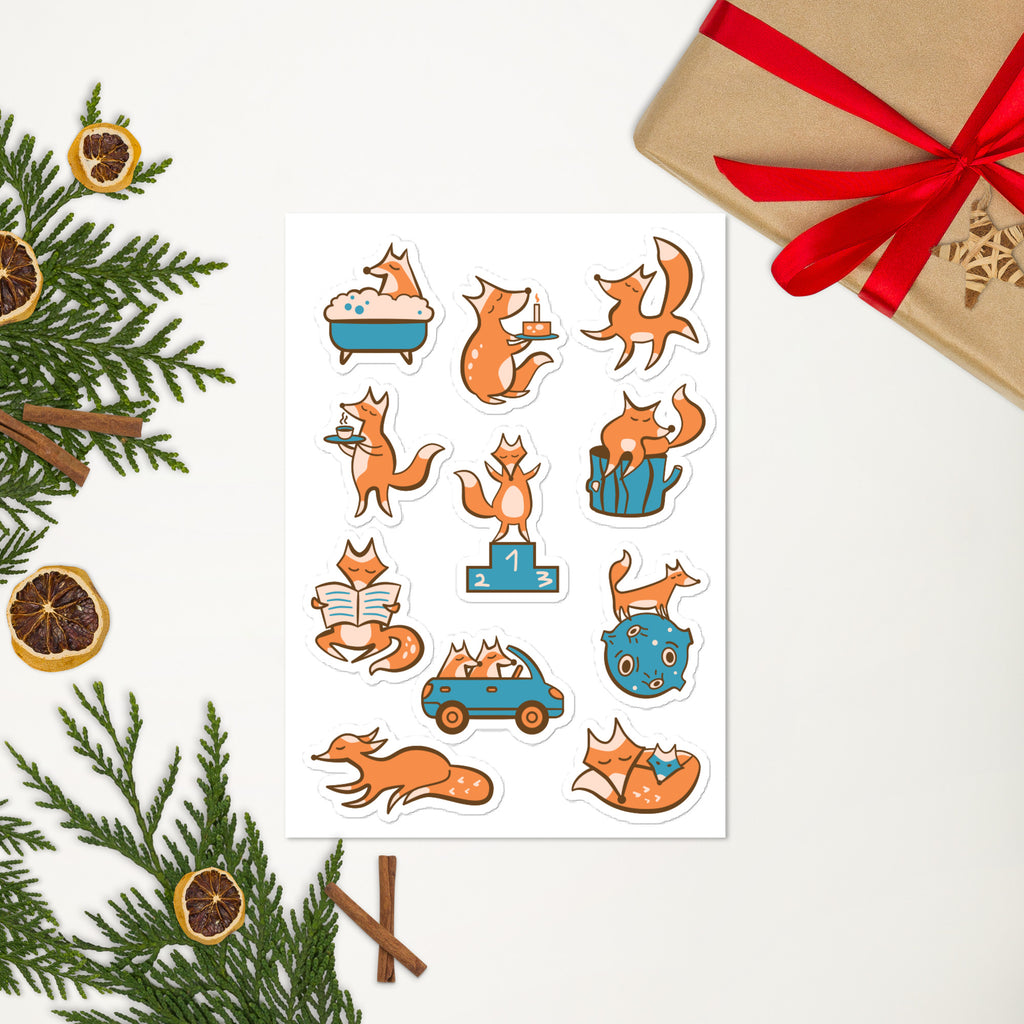 Kiss Cut Sticker Sheet | Fun Fox
