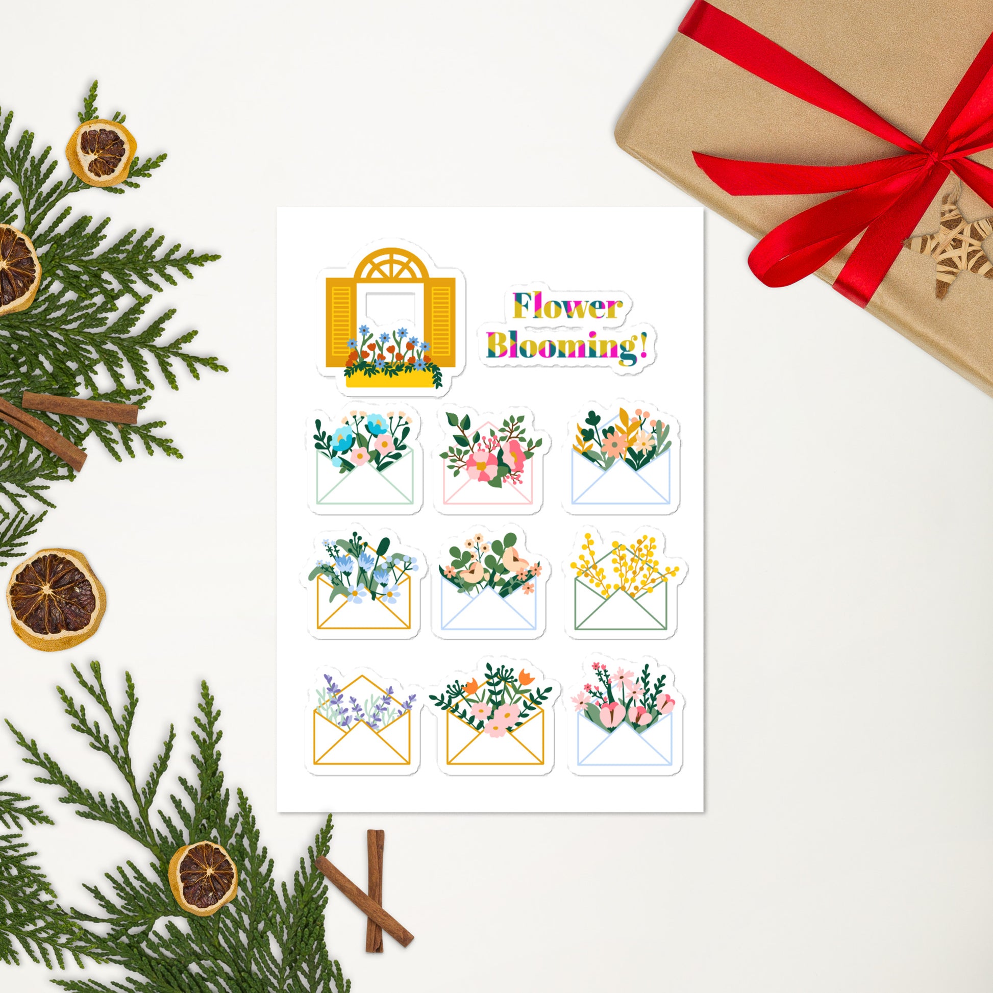 Kiss Cut Sticker Sheet | Flower Letter