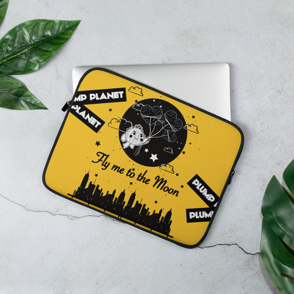 Fly Me to The Moon B/W - Laptop Sleeve | 筆電保護套,適合13寸15寸筆電、Macbook 或 Macbook Pro | Plump Planet