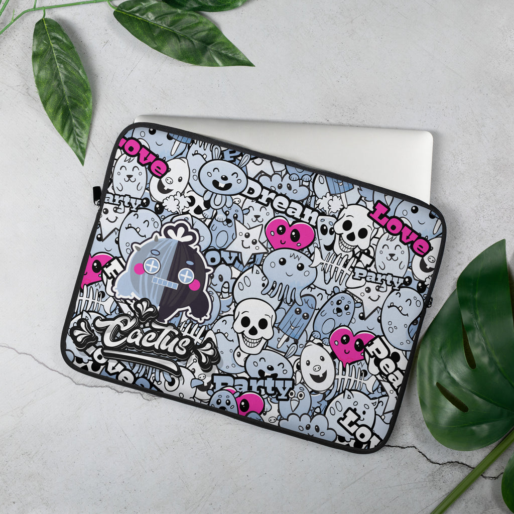 Robot Rock Cactus Love and Dead Pattern - Laptop Sleeve | 筆電保護套,適合13寸15寸筆電、Macbook 或 Macbook Pro | Plump Planet