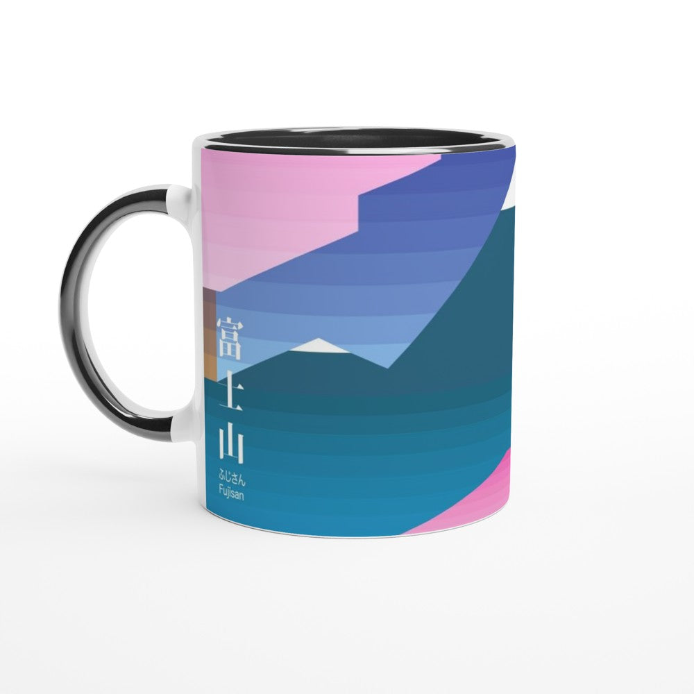 【Free Shipping】富士山陶瓷杯 Fuji Mountain 11oz Ceramic Mug with Color Inside