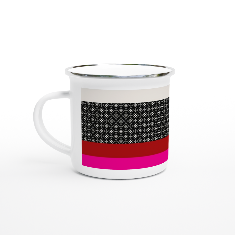 Black n Red Pattern | Enamel Mug 12oz Enamel Mug