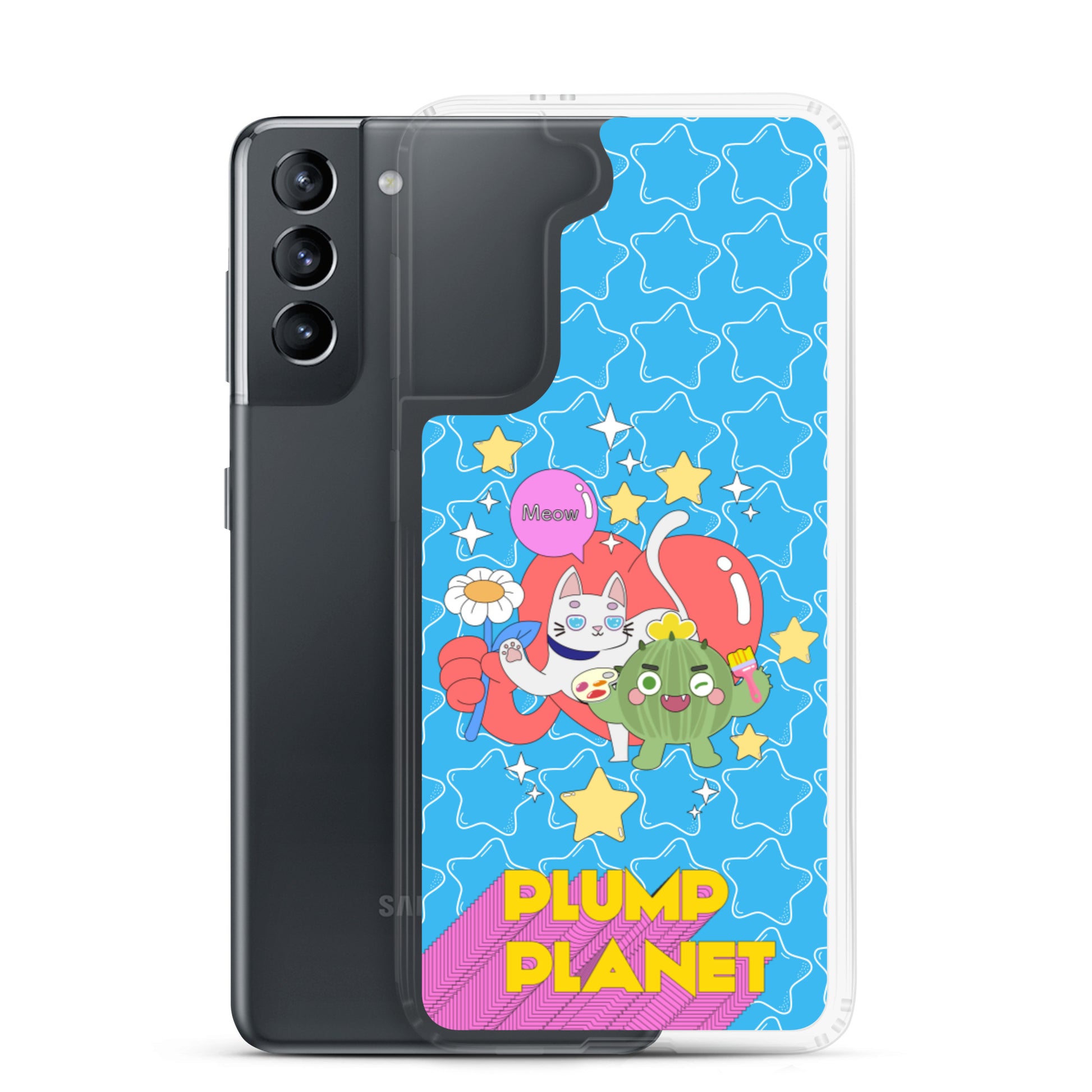 【Samsung】Cactus with Cat Friend Spock - Phone Clear Case