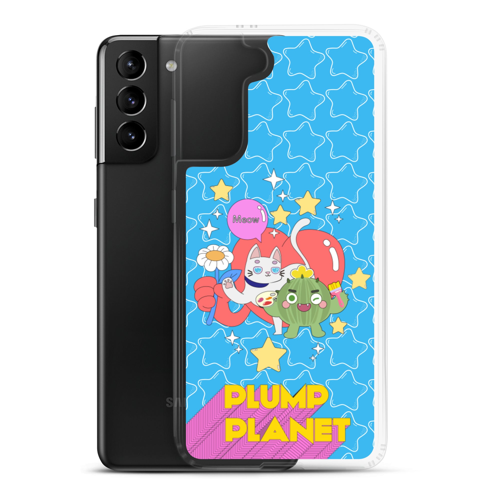 【Samsung】Cactus with Cat Friend Spock - Phone Clear Case