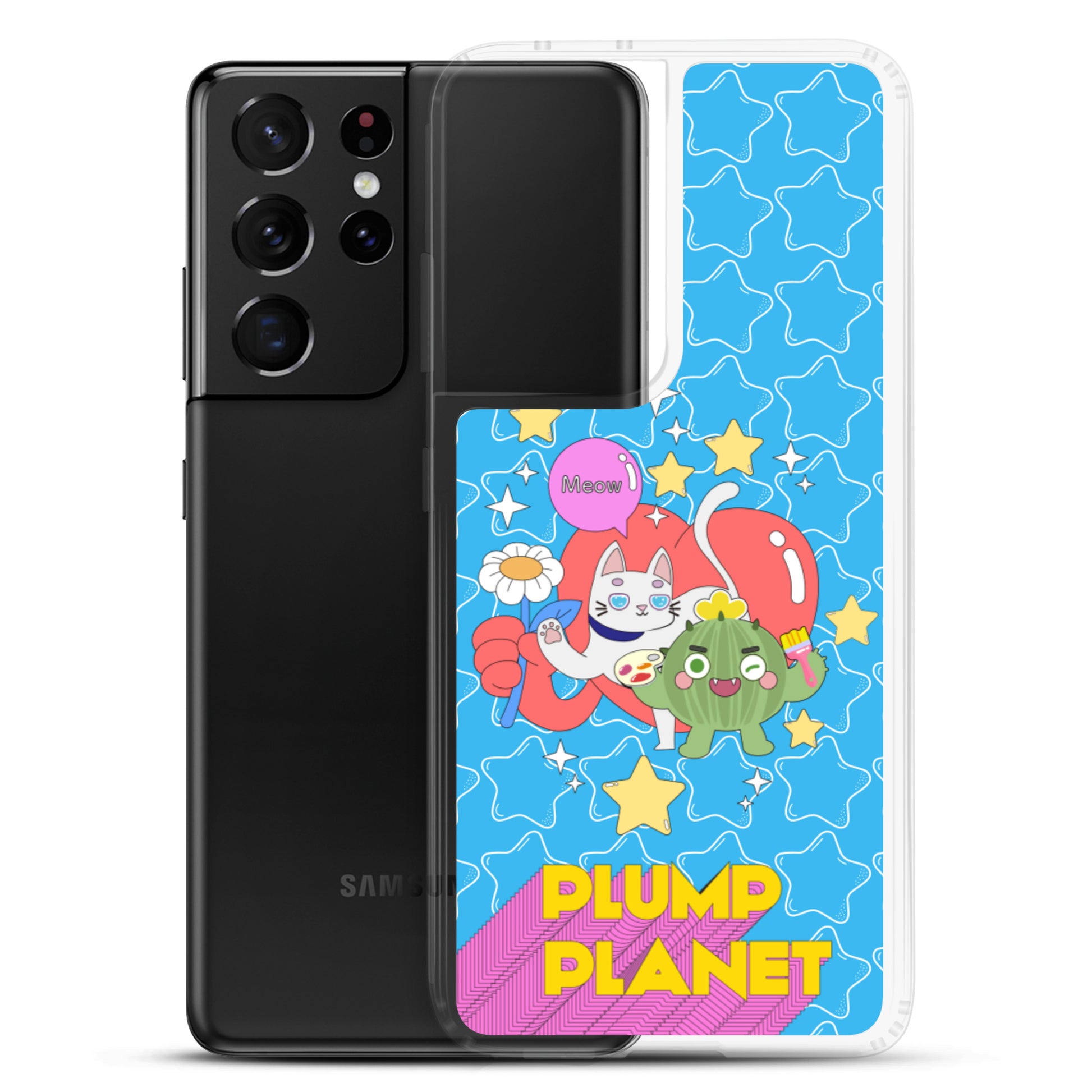 【Samsung】Cactus with Cat Friend Spock - Phone Clear Case