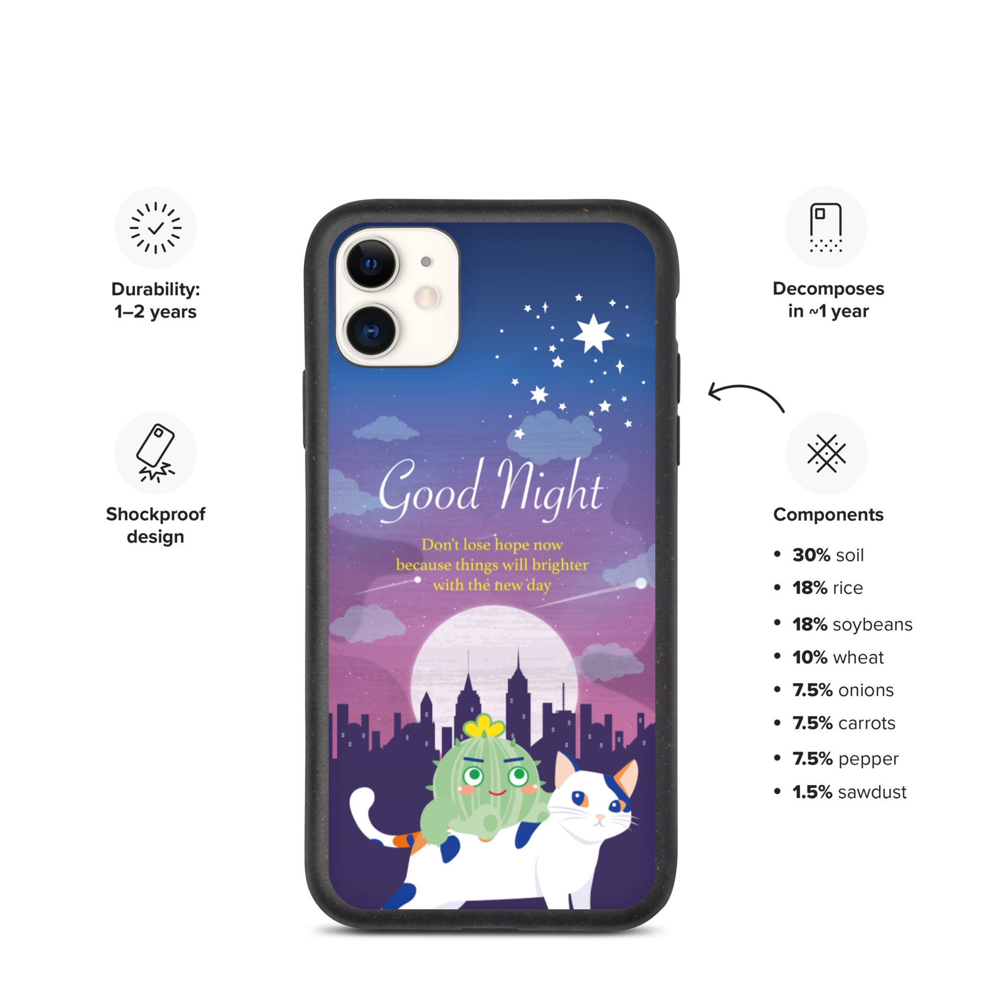 【iPhone】Good Night - Biodegradable Phone case 生物降解環保手機殼