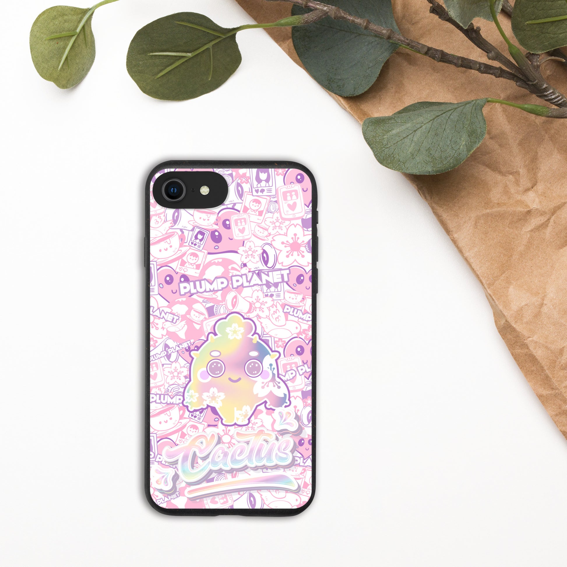 【iPhone】Sakura Pink Cactus - Biodegradable Phone Case 生物降解環保手機殼