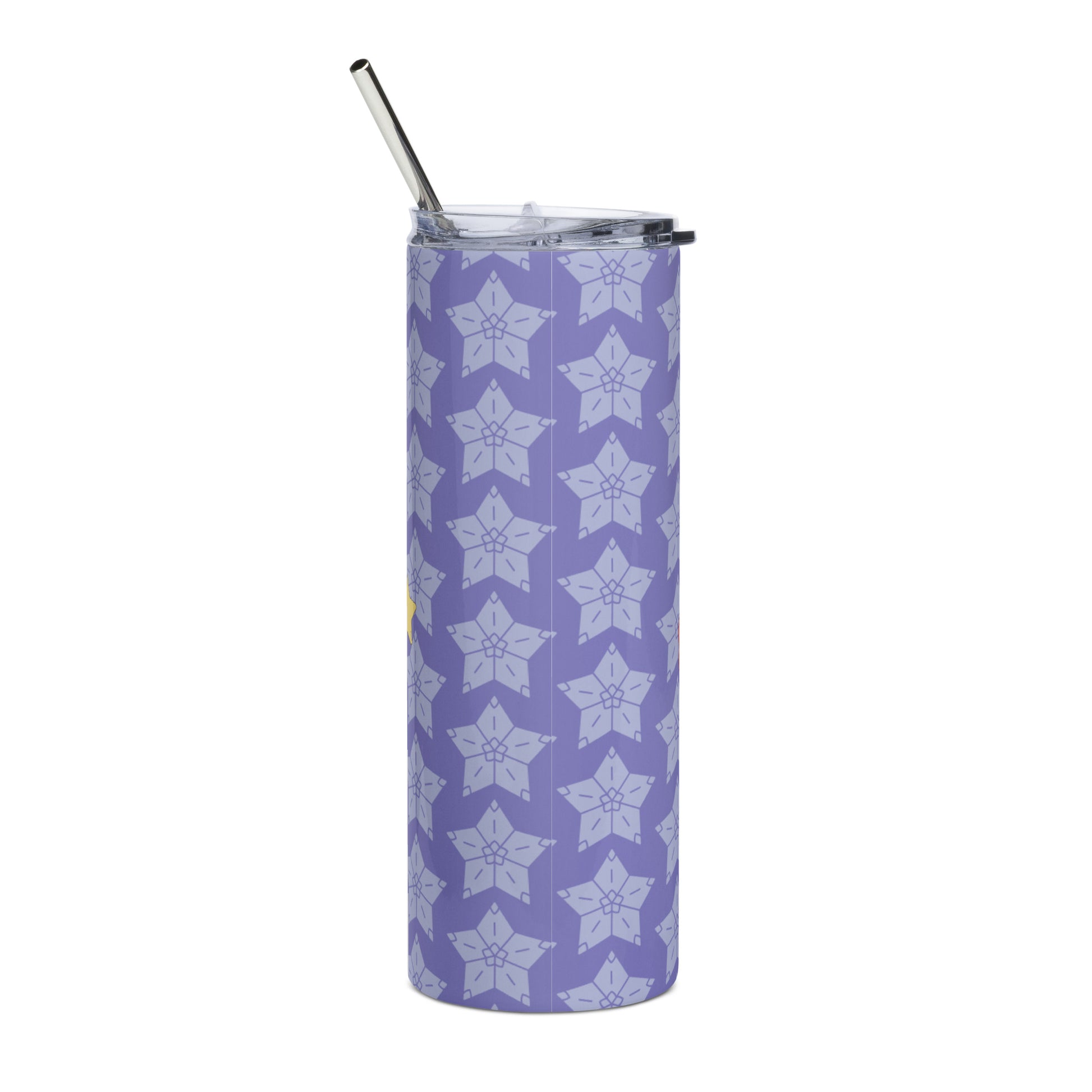 Stainless steel tumbler 金屬吸管不銹鋼杯 | Cactus with Cat Friend Spock Purple Pattern
