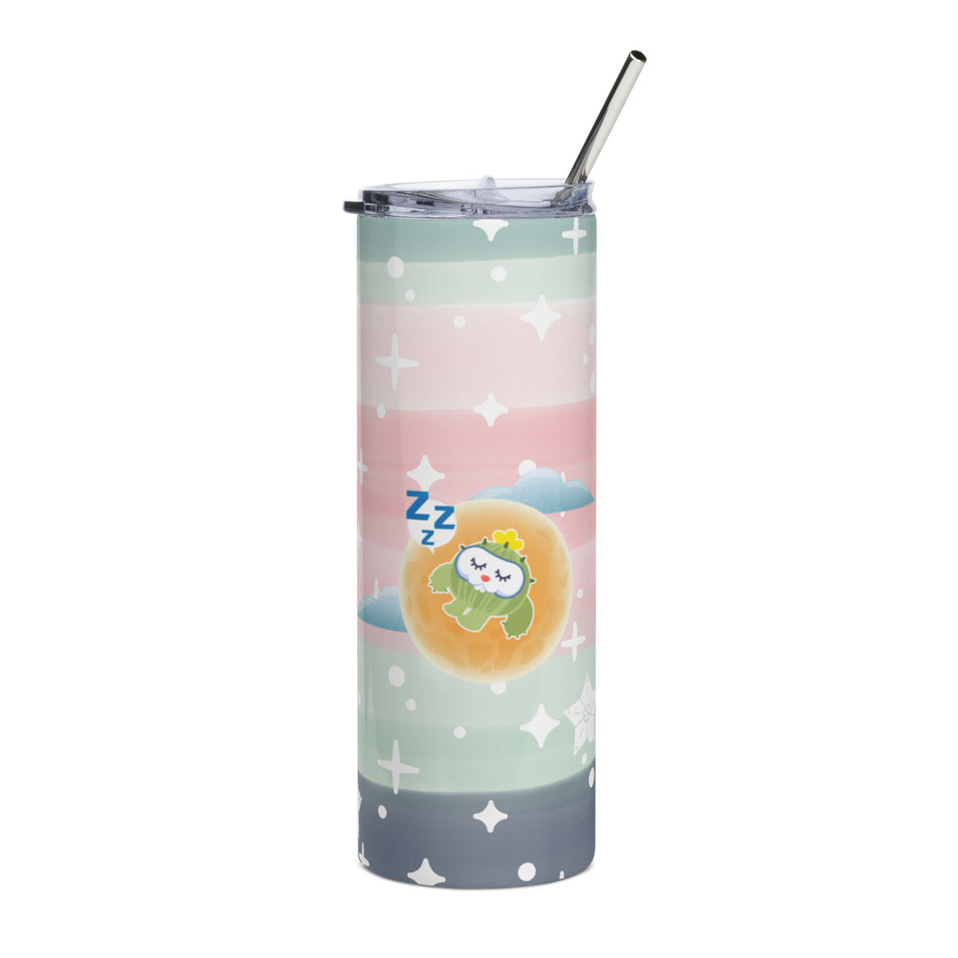 Stainless steel tumbler | Dreamy Cactus Sleeping on the Moon |