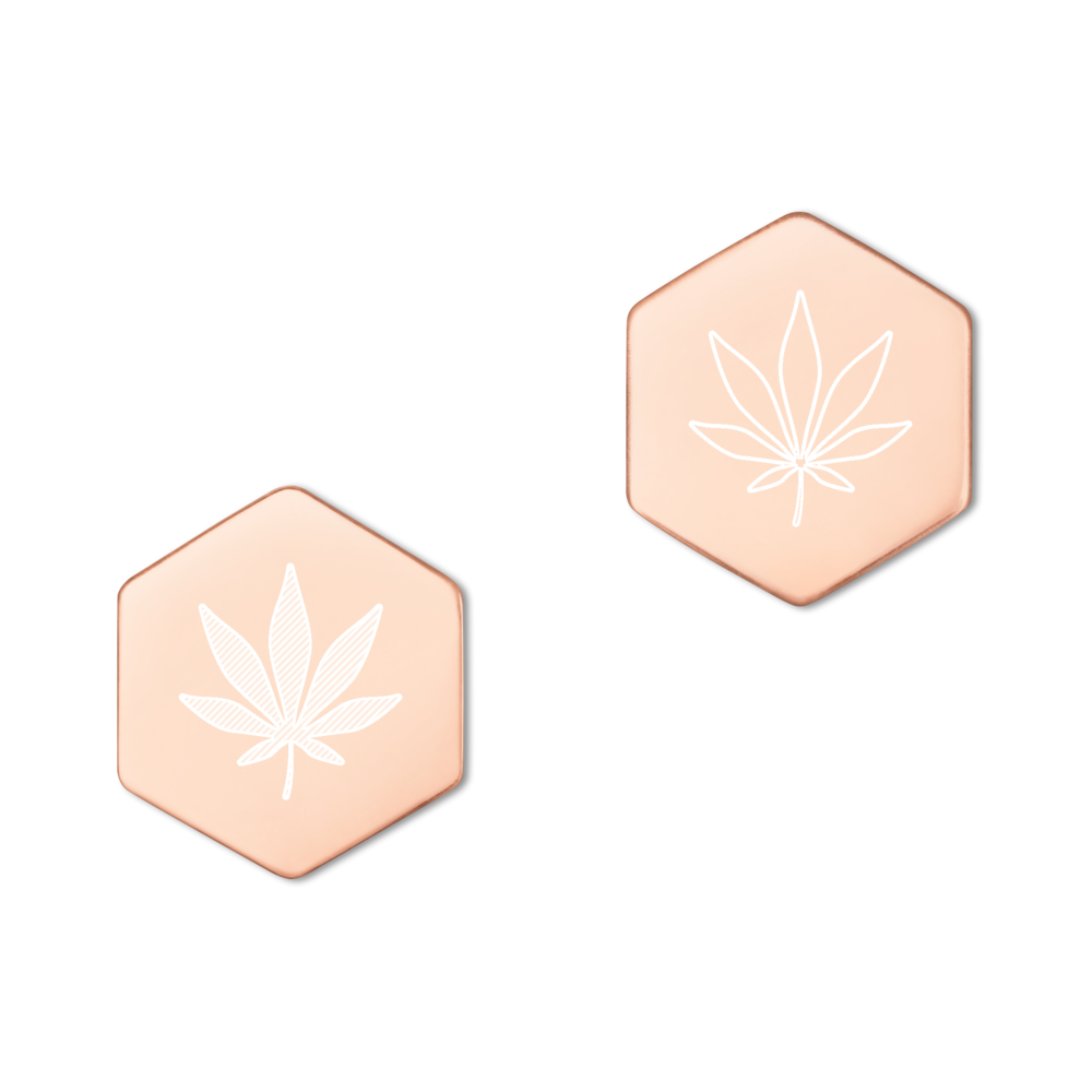 【Free Shipping】Plant Sterling Silver Hexagon Stud Earrings 純銀六邊形蜂巢耳釘耳環