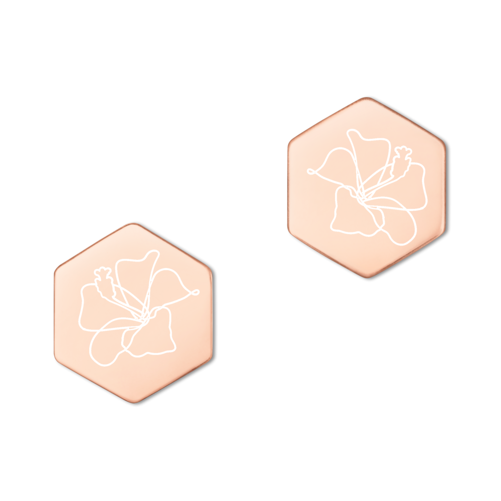 【Free Shipping】純銀六邊形蜂巢耳釘耳環 Sterling Silver Hexagon Stud Earrings