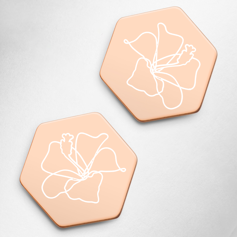 【Free Shipping】純銀六邊形蜂巢耳釘耳環 Sterling Silver Hexagon Stud Earrings
