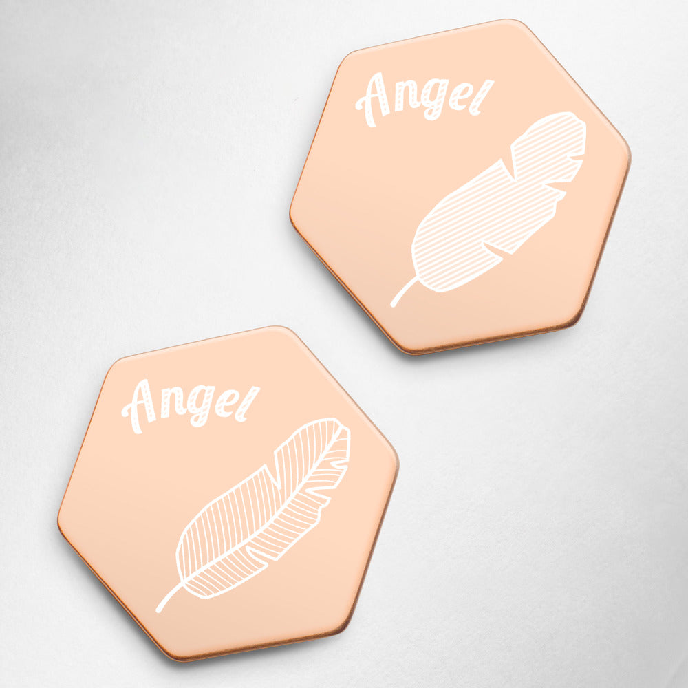 【Free Shipping】Angel Sterling Silver Hexagon Stud Earrings 純銀六邊形蜂巢耳釘耳環