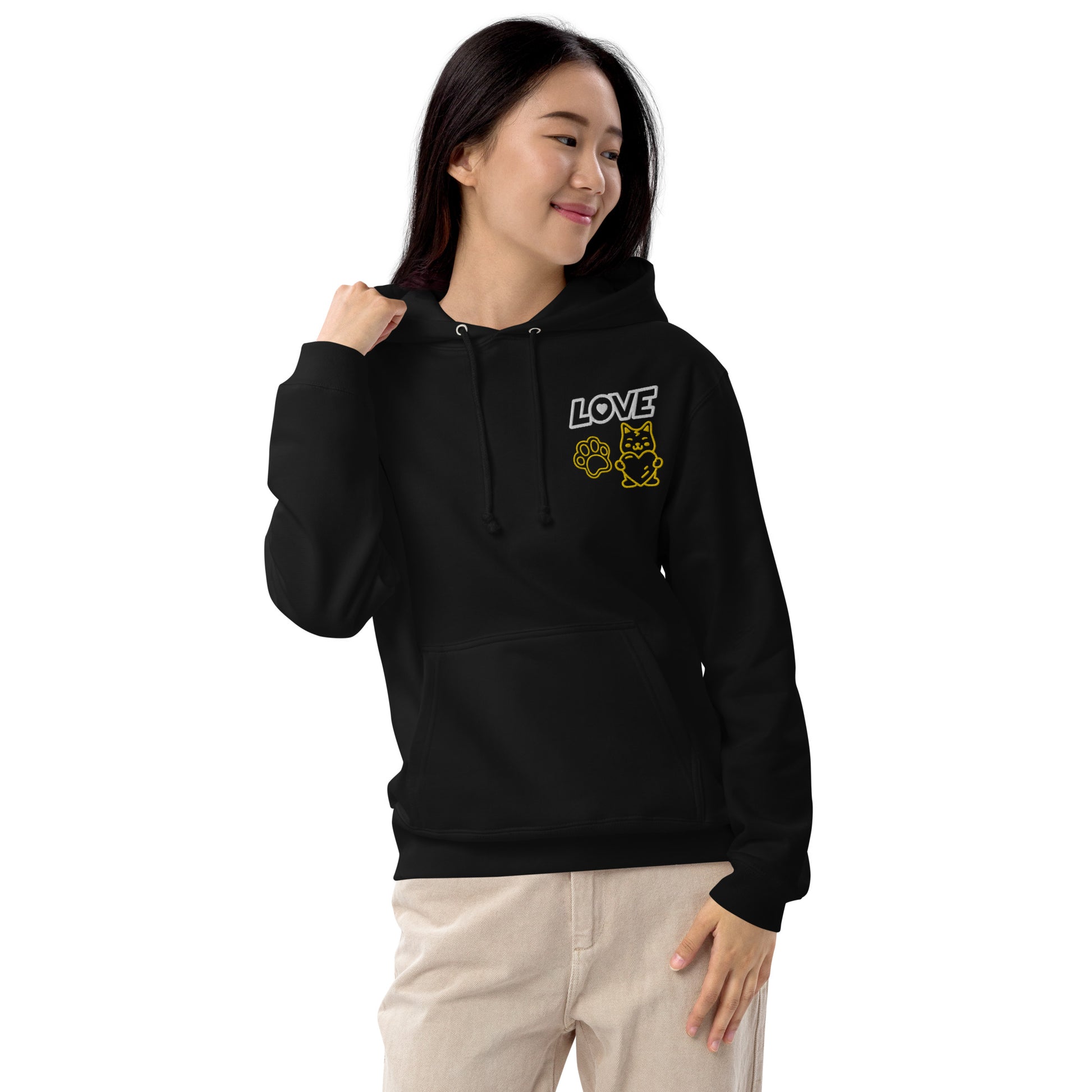 Made in Japan｜LOVE Embroidered Patch French Terry Hoodie Unisex French Terry Pullover Hoodie (7 Colors)