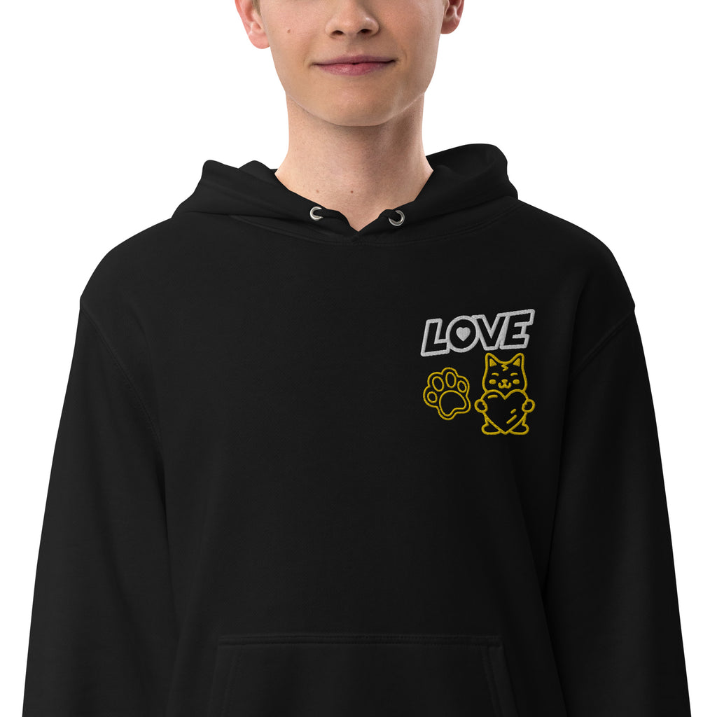 Made in Japan｜LOVE Embroidered Patch French Terry Hoodie Unisex French Terry Pullover Hoodie (7 Colors)