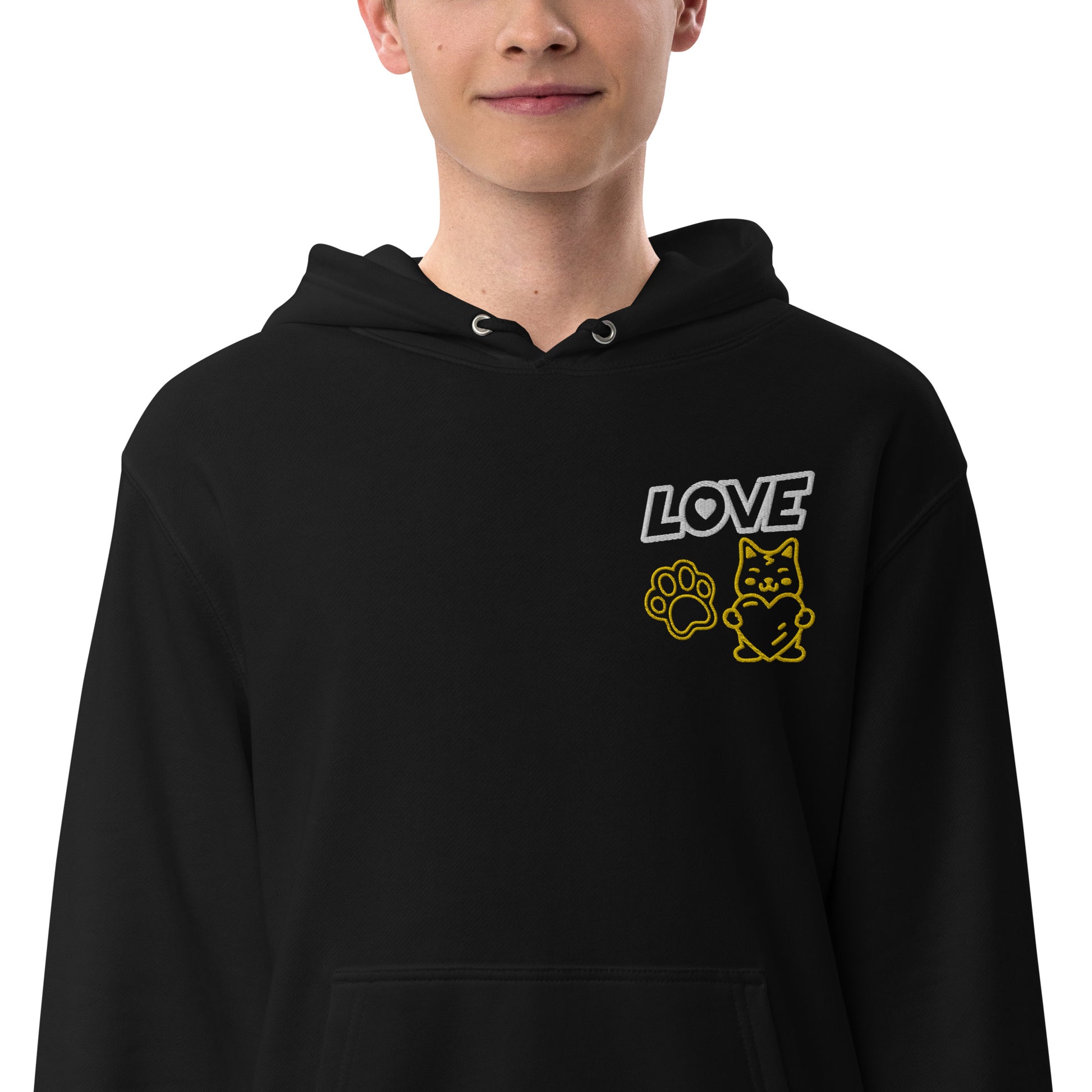 Made in Japan｜LOVE Embroidered Patch French Terry Hoodie Unisex French Terry Pullover Hoodie (7 Colors)