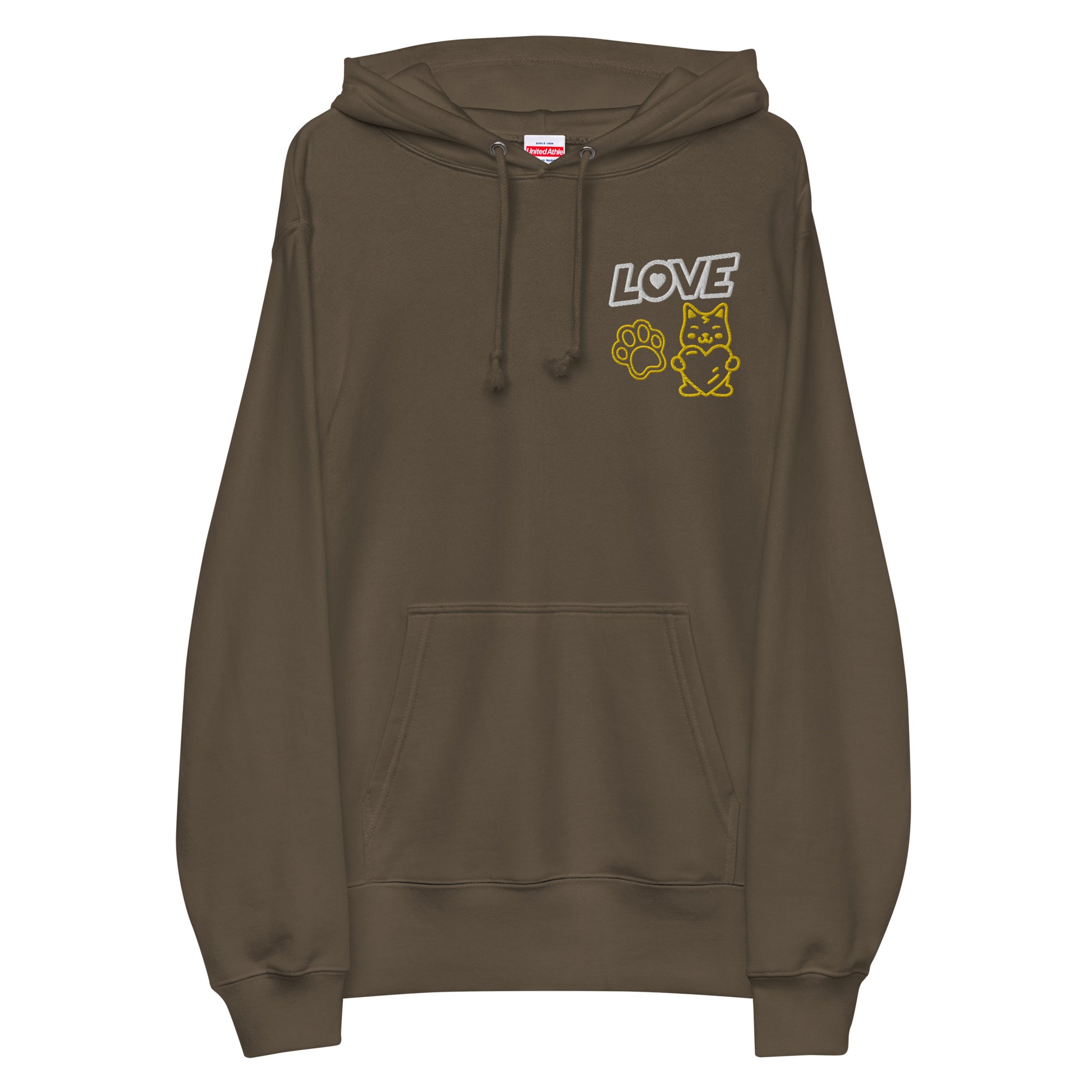 Made in Japan｜LOVE Embroidered Patch French Terry Hoodie Unisex French Terry Pullover Hoodie (7 Colors)