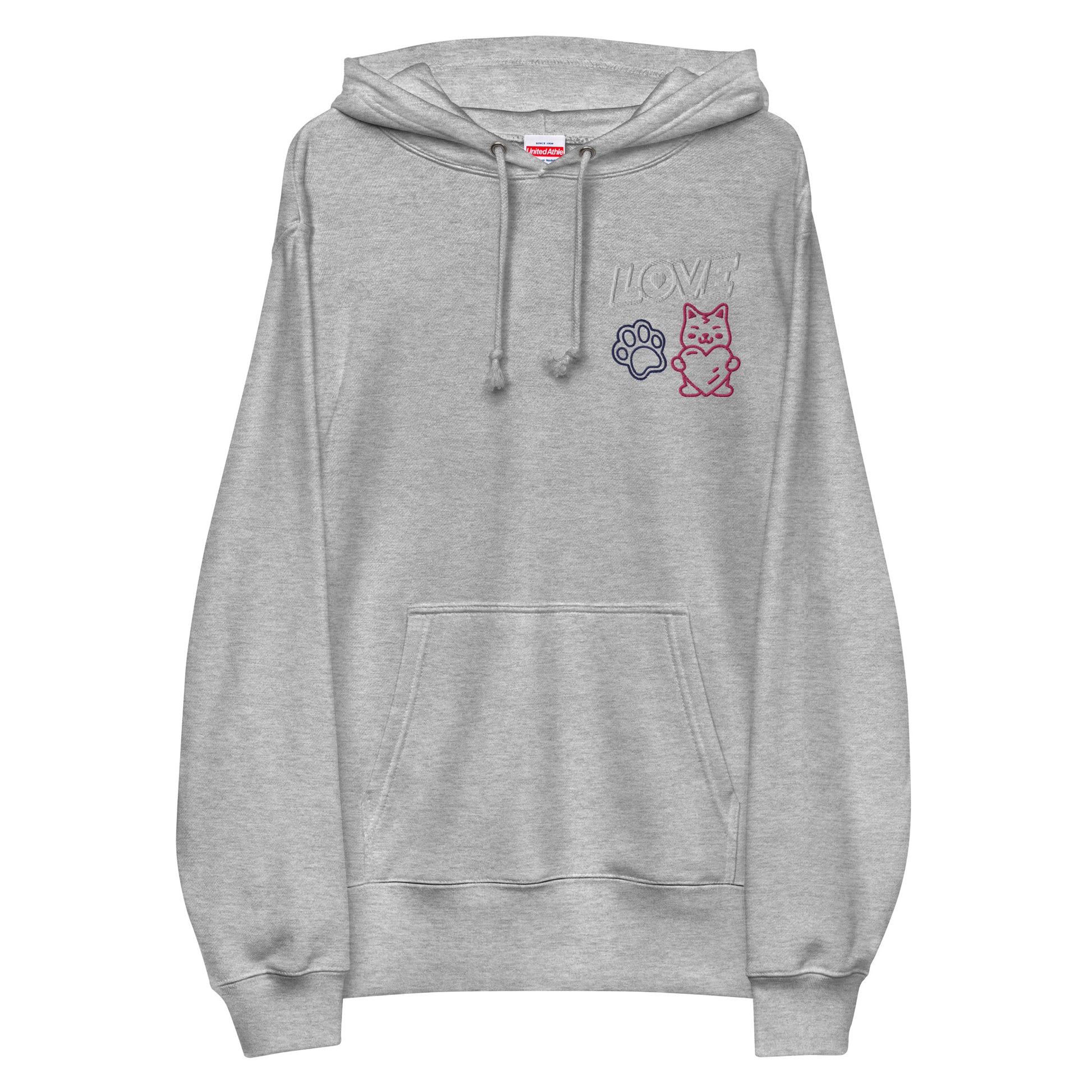 Made in Japan｜LOVE Embroidered Patch French Terry Hoodie Unisex French Terry Pullover Hoodie (7 Colors)