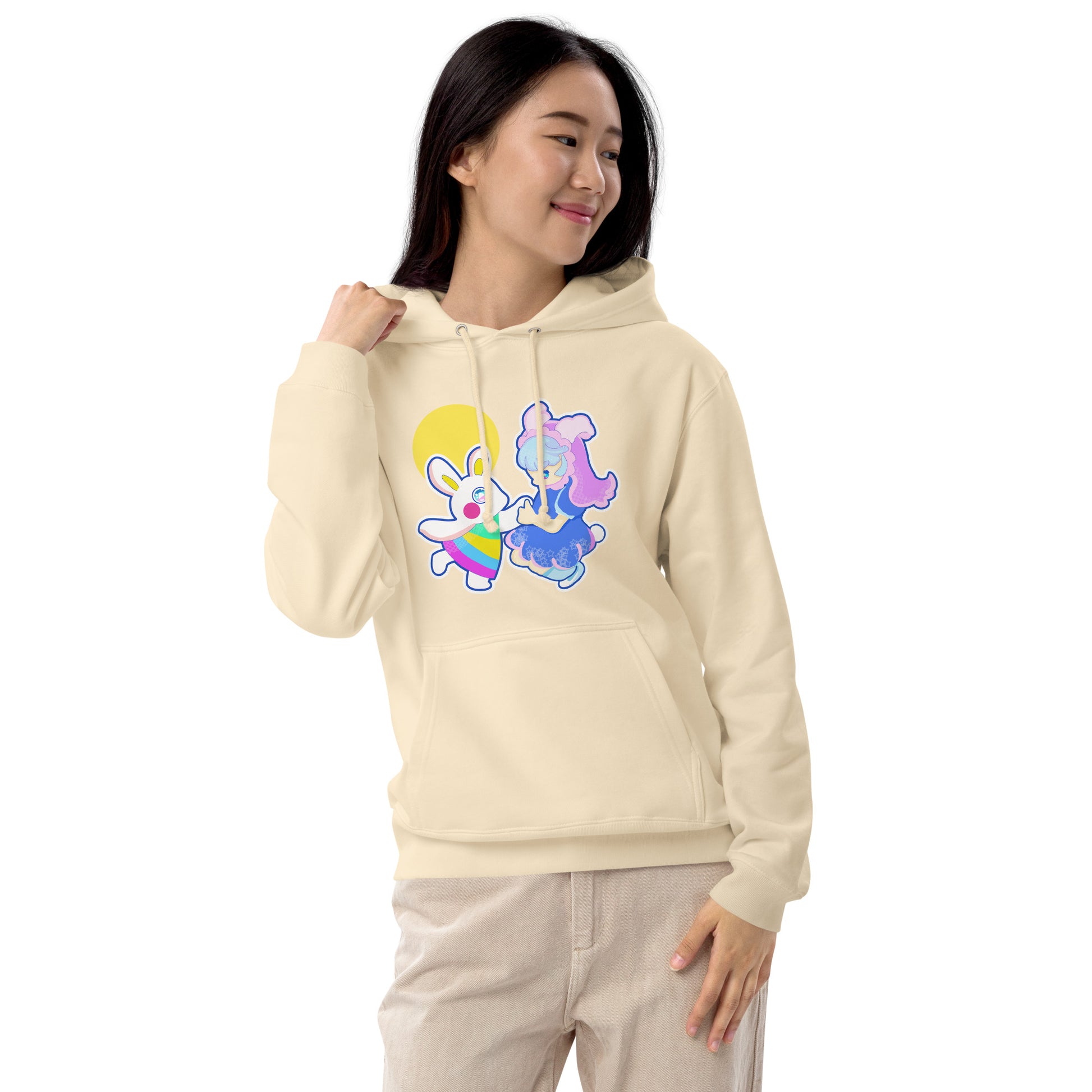 日本製 |Play With Moon 刺繡章法式毛圈連帽衫 Unisex French Terry Pullover Hoodie (7 Colors)