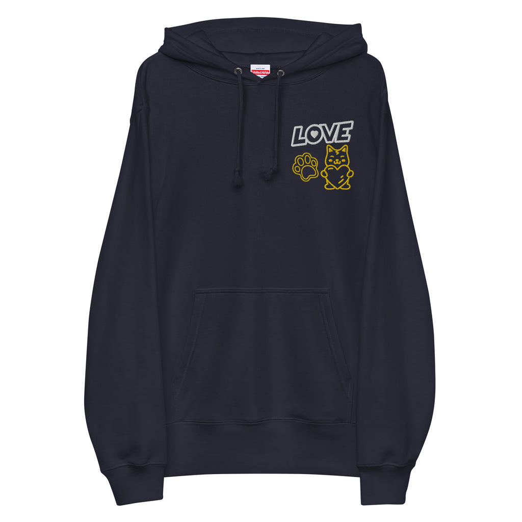 Made in Japan｜LOVE Embroidered Patch French Terry Hoodie Unisex French Terry Pullover Hoodie (7 Colors)