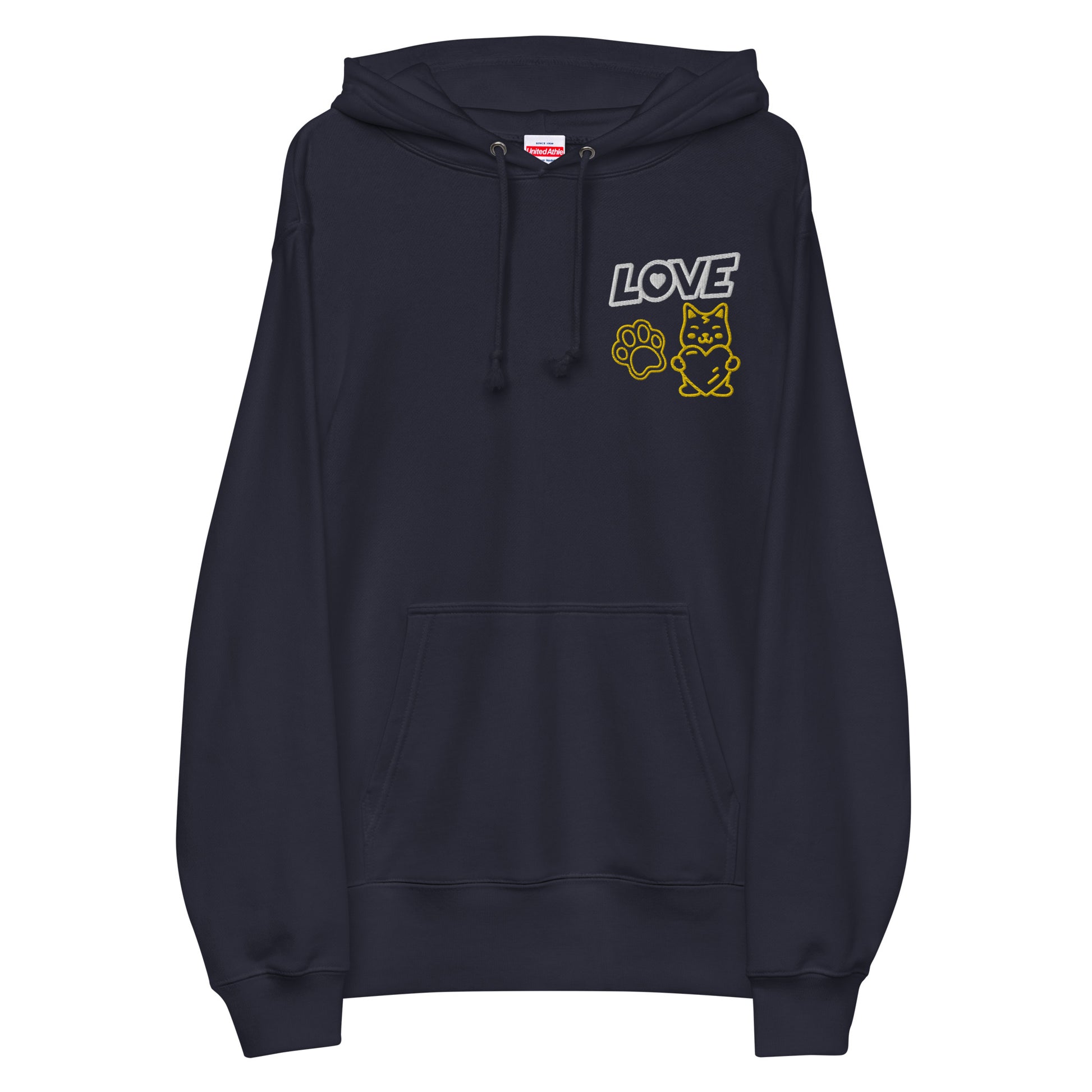 Made in Japan｜LOVE Embroidered Patch French Terry Hoodie Unisex French Terry Pullover Hoodie (7 Colors)
