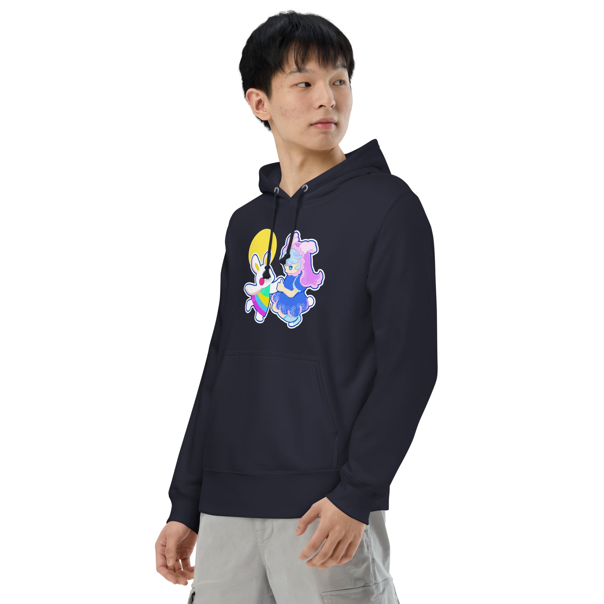 日本製 |Play With Moon 刺繡章法式毛圈連帽衫 Unisex French Terry Pullover Hoodie (7 Colors)