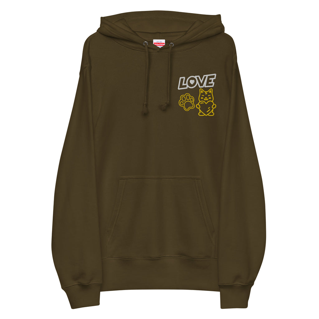 Made in Japan｜LOVE Embroidered Patch French Terry Hoodie Unisex French Terry Pullover Hoodie (7 Colors)