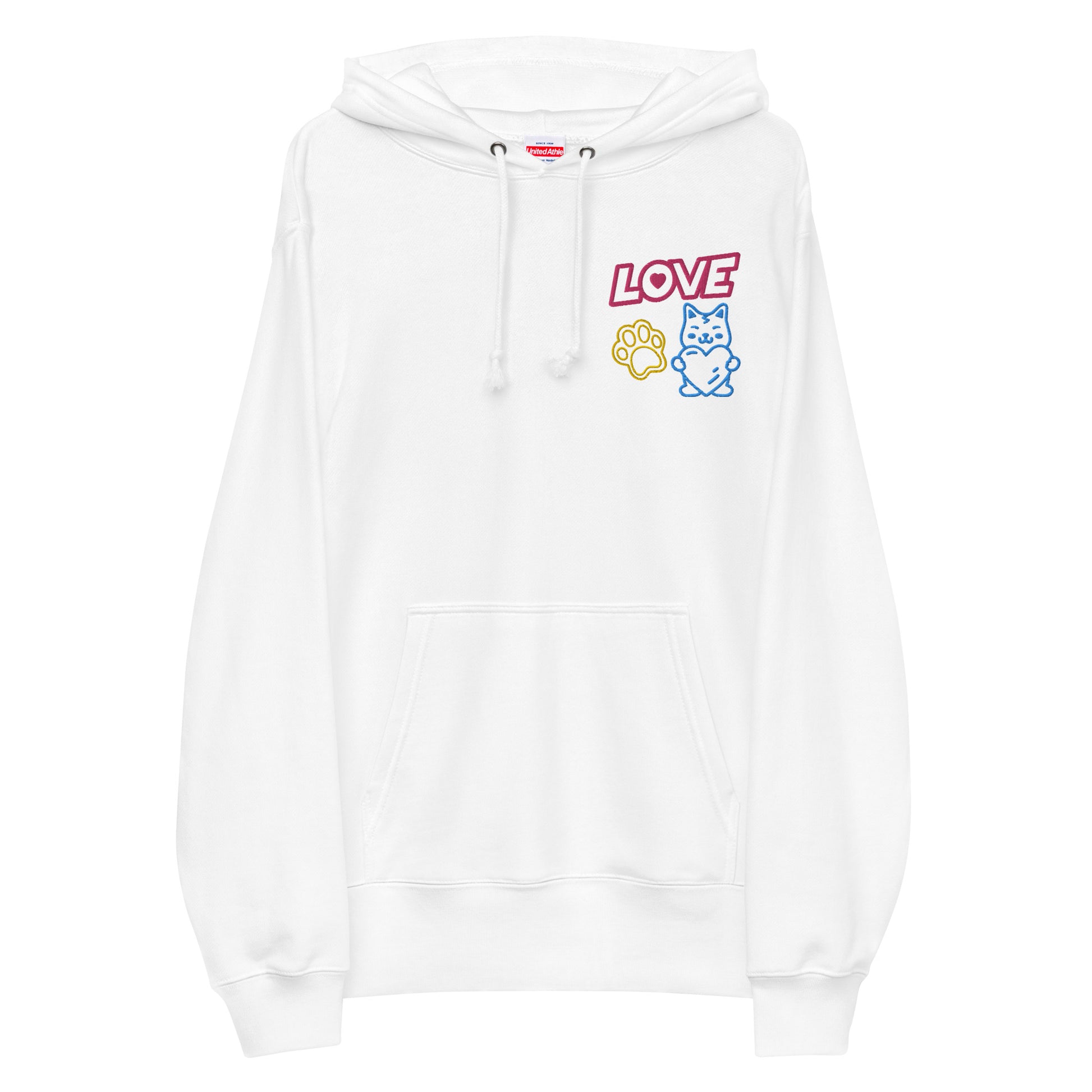 Made in Japan｜LOVE Embroidered Patch French Terry Hoodie Unisex French Terry Pullover Hoodie (7 Colors)