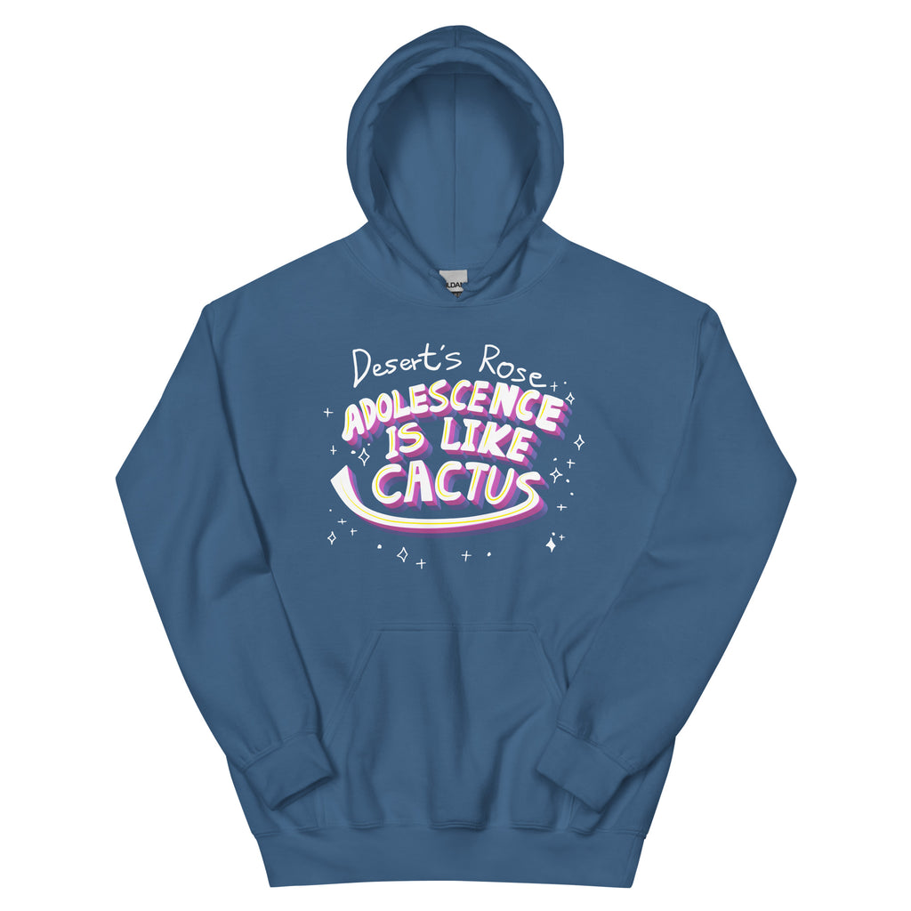 連帽衫 Hoodie | Adolescence is like cactus / Calligraphy Font Art (4 Colors)