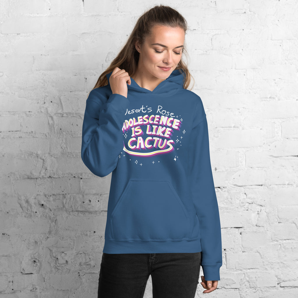 連帽衫 Hoodie | Adolescence is like cactus / Calligraphy Font Art (4 Colors)