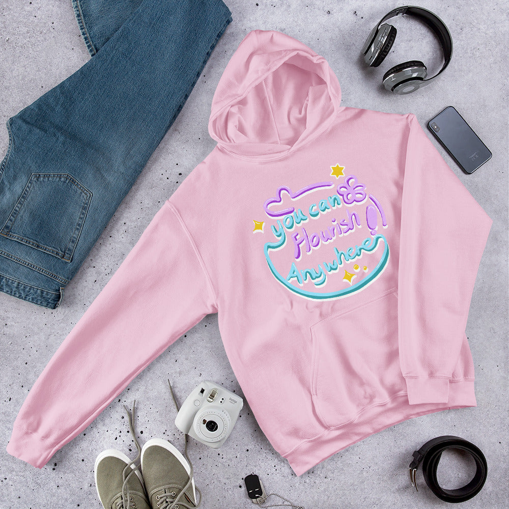 Hoodie | You Can Flourish Anywhere / Calligraphy Font Art (2 Colors)