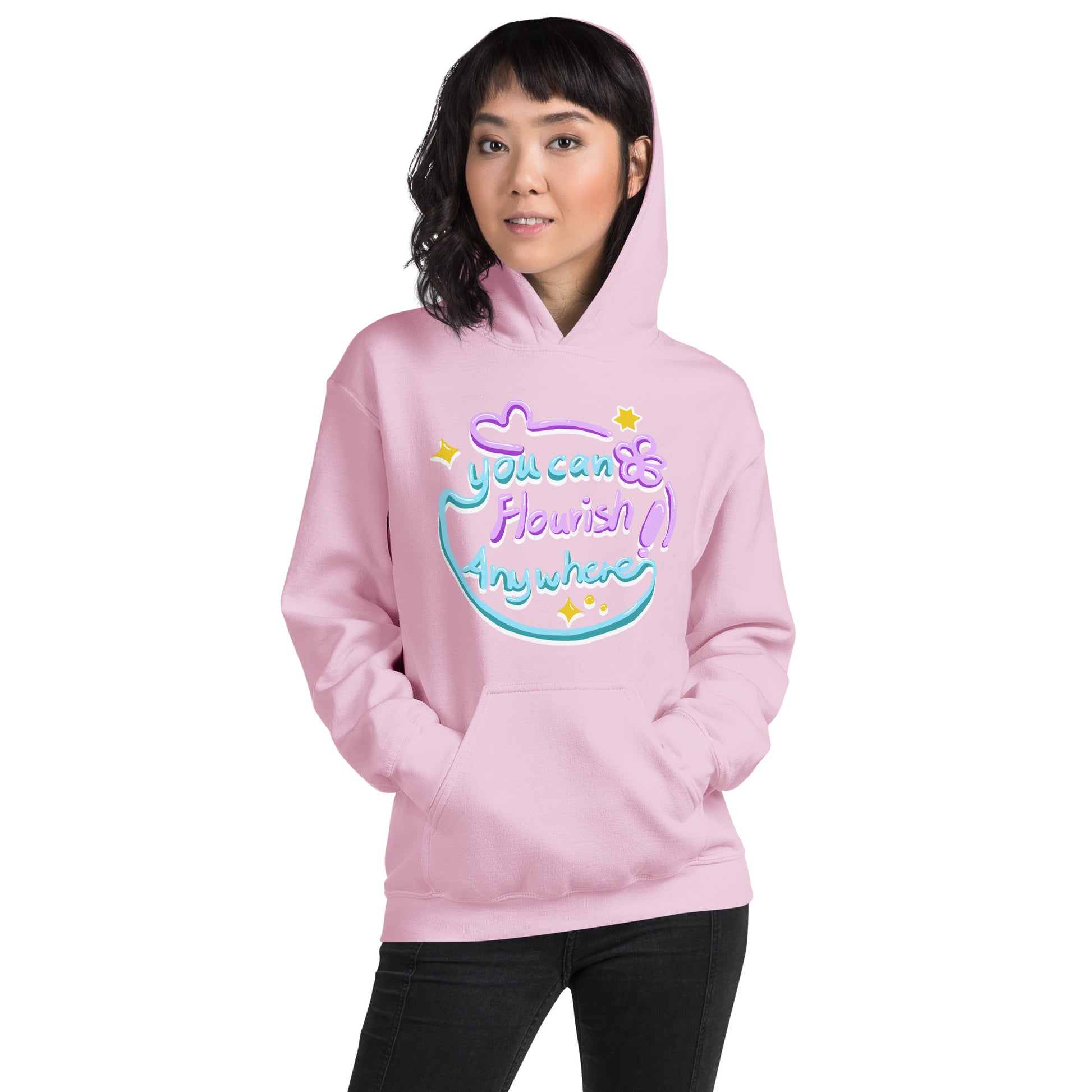Hoodie | You Can Flourish Anywhere / Calligraphy Font Art (2 Colors)