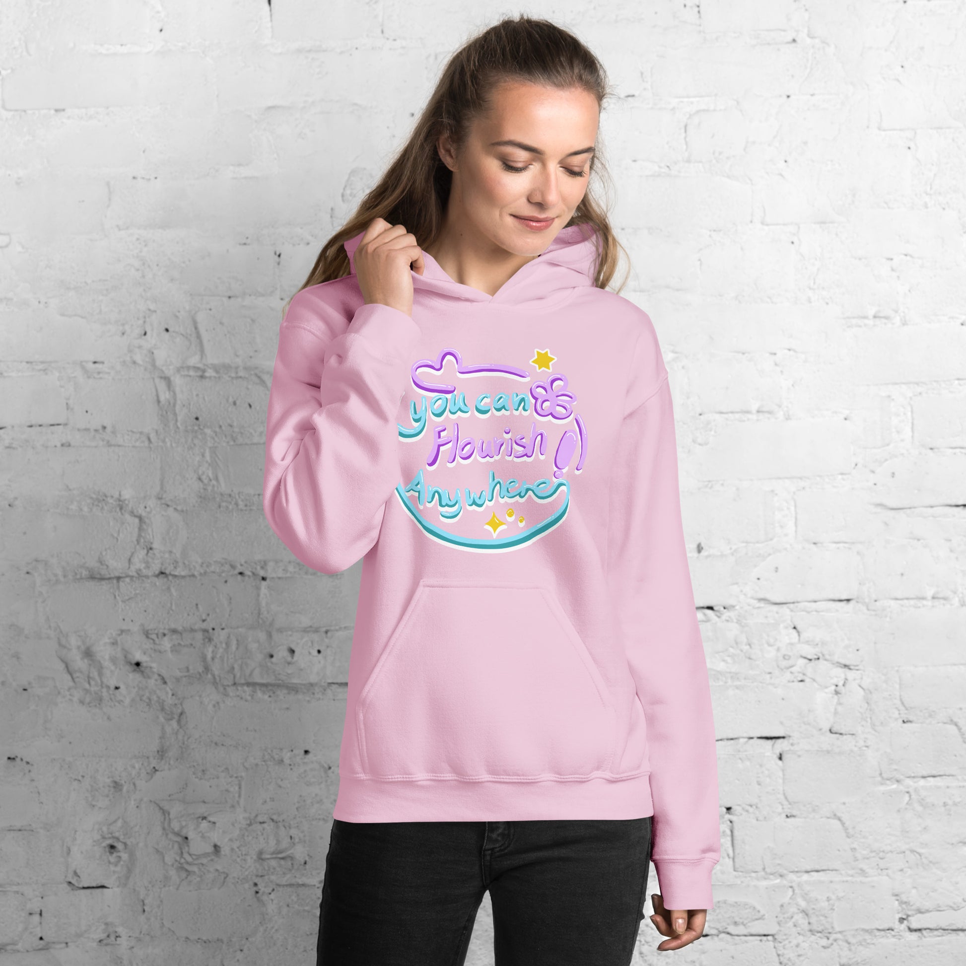 Hoodie | You Can Flourish Anywhere / Calligraphy Font Art (2 Colors)