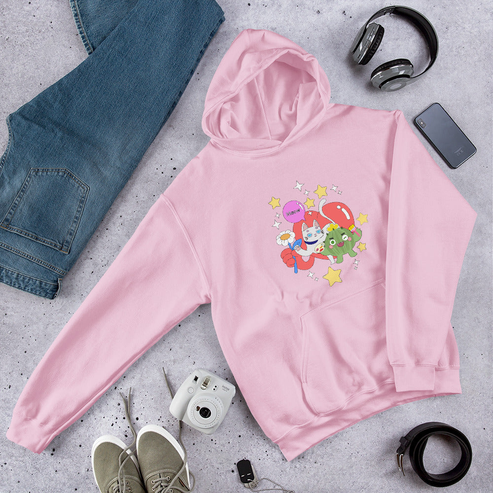 連帽衫 Hoodie | Cactus with Cat Friend Spock (4 Colors)
