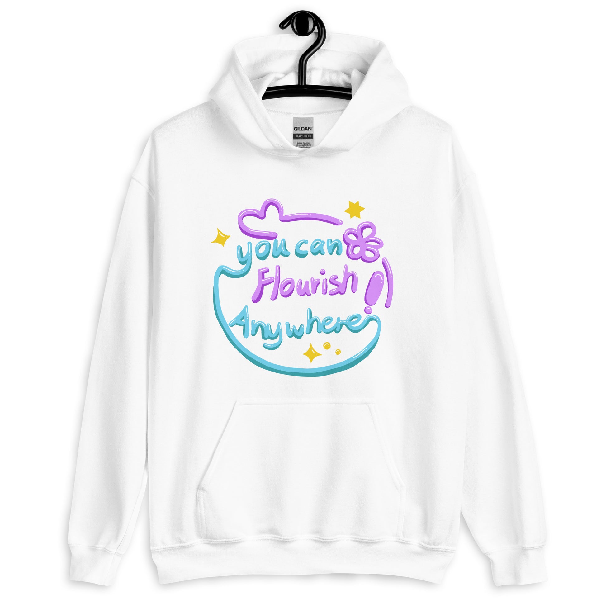 Hoodie | You Can Flourish Anywhere / Calligraphy Font Art (2 Colors)