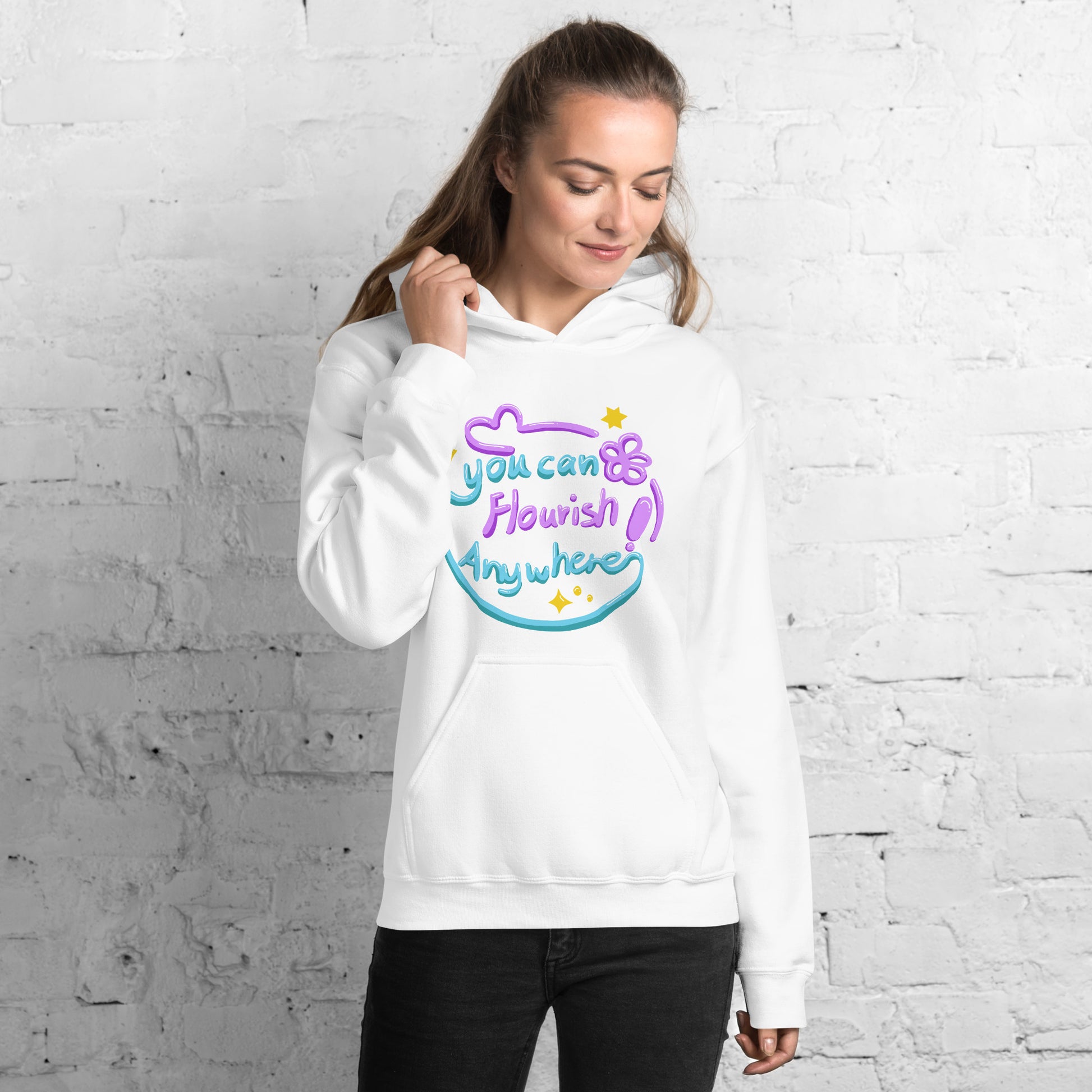 Hoodie | You Can Flourish Anywhere / Calligraphy Font Art (2 Colors)