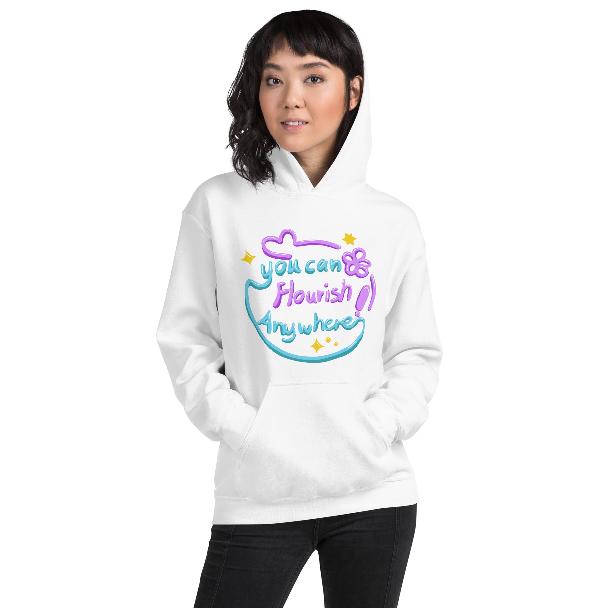 Hoodie | You Can Flourish Anywhere / Calligraphy Font Art (2 Colors)