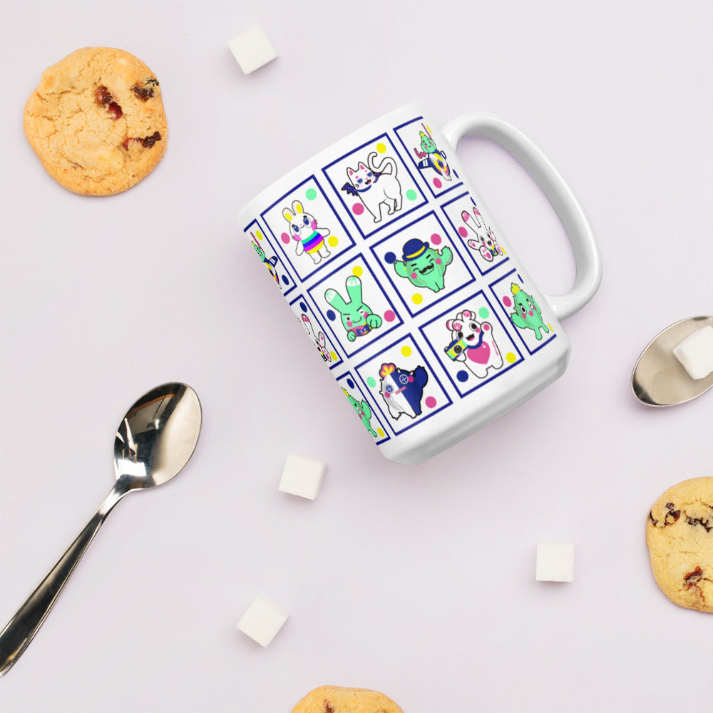 陶瓷馬克杯 Glossy Mug | Colorful Cactus Family
