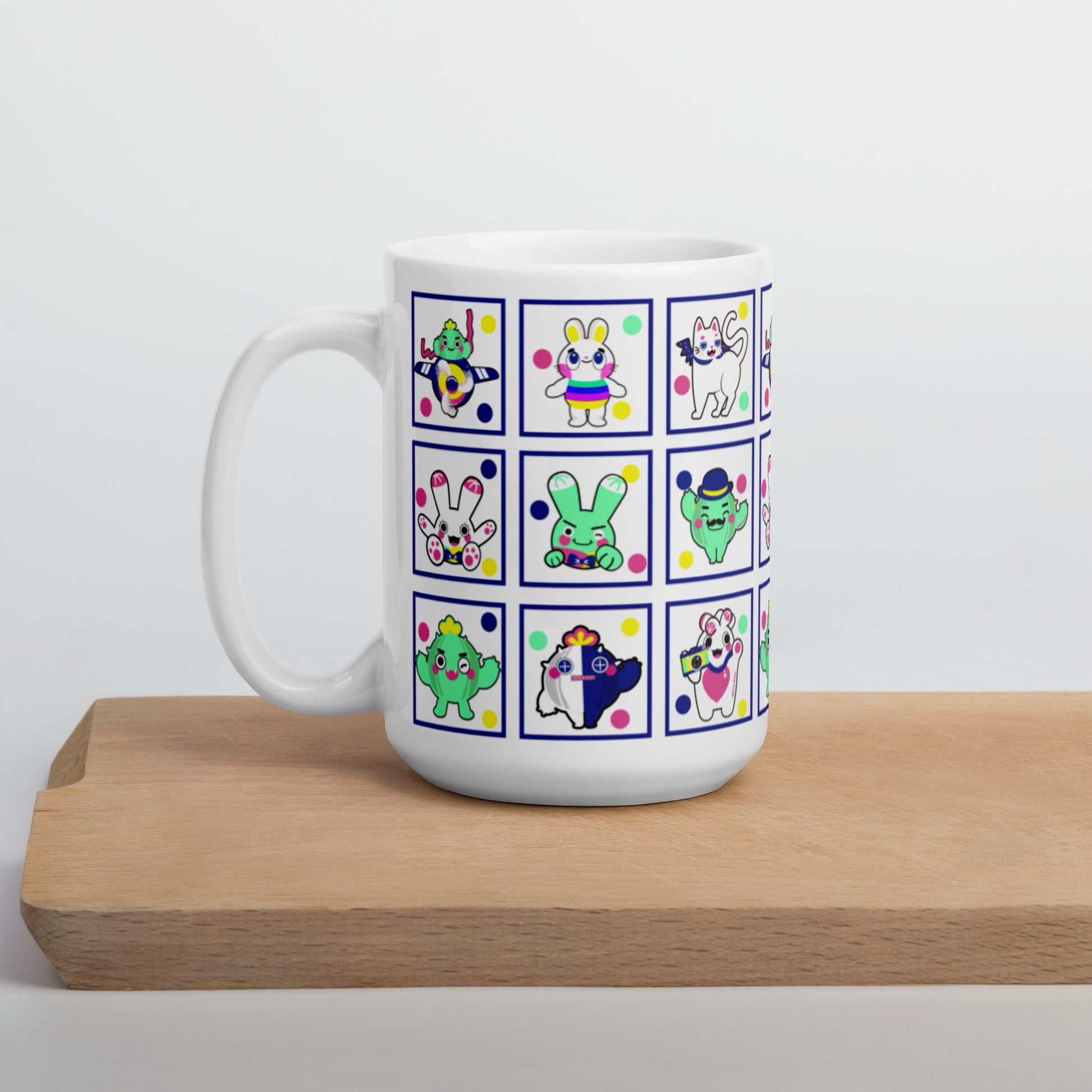 陶瓷馬克杯 Glossy Mug | Colorful Cactus Family