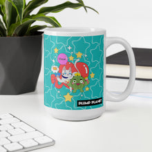 Load image into Gallery viewer, Ceramic Mug Glossy Mug | Cactus playing with Cat Friend Spock
