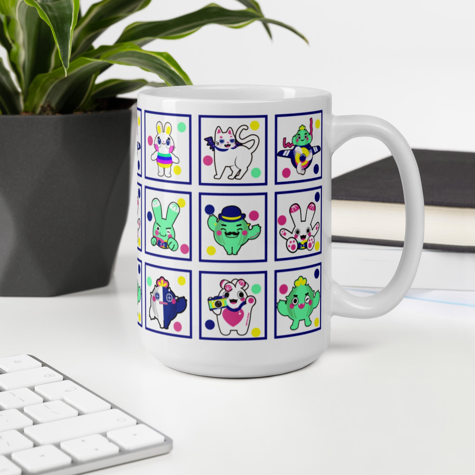 陶瓷馬克杯 Glossy Mug | Colorful Cactus Family