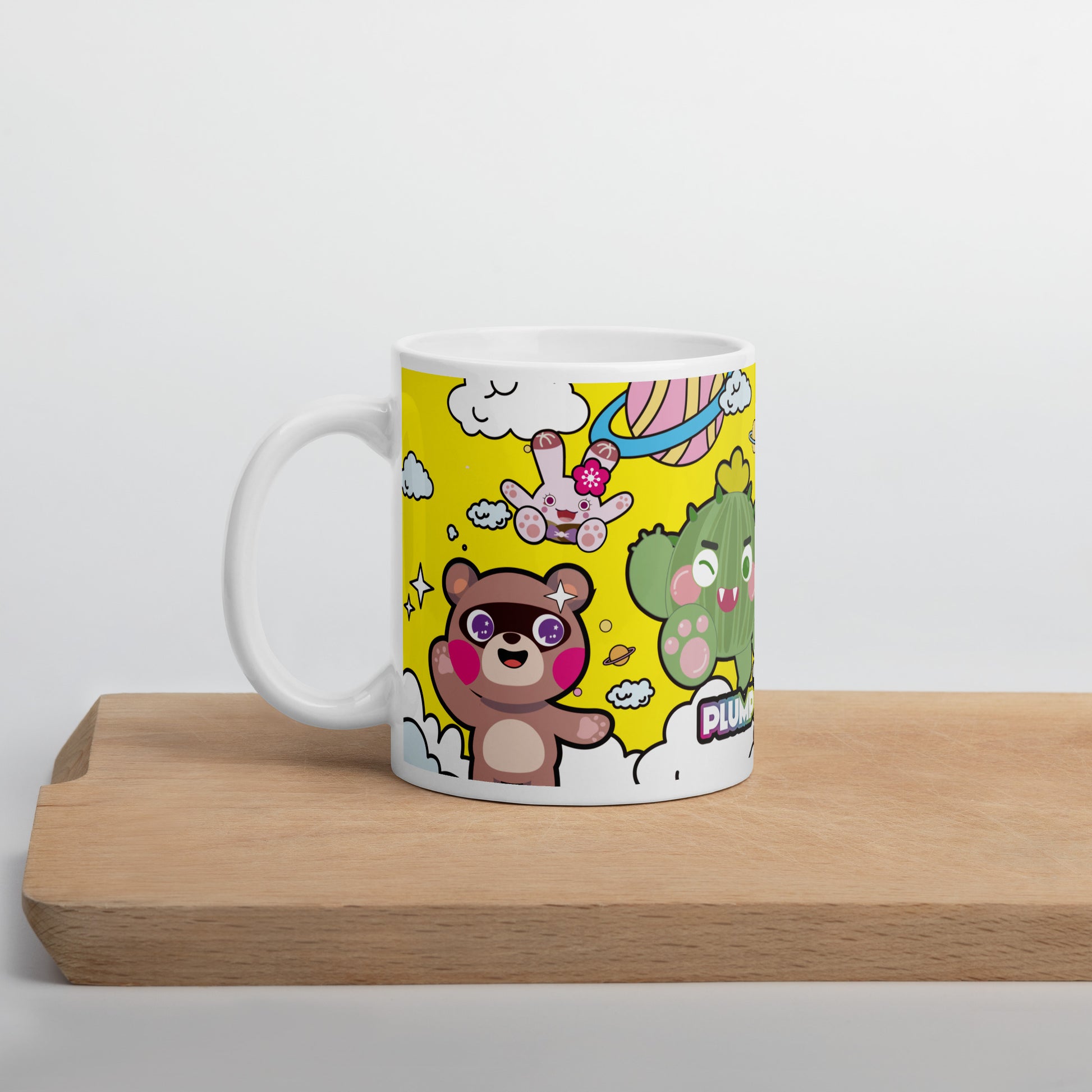 陶瓷馬克杯 Glossy Mug | Cactus playing with Cat Friend Spock