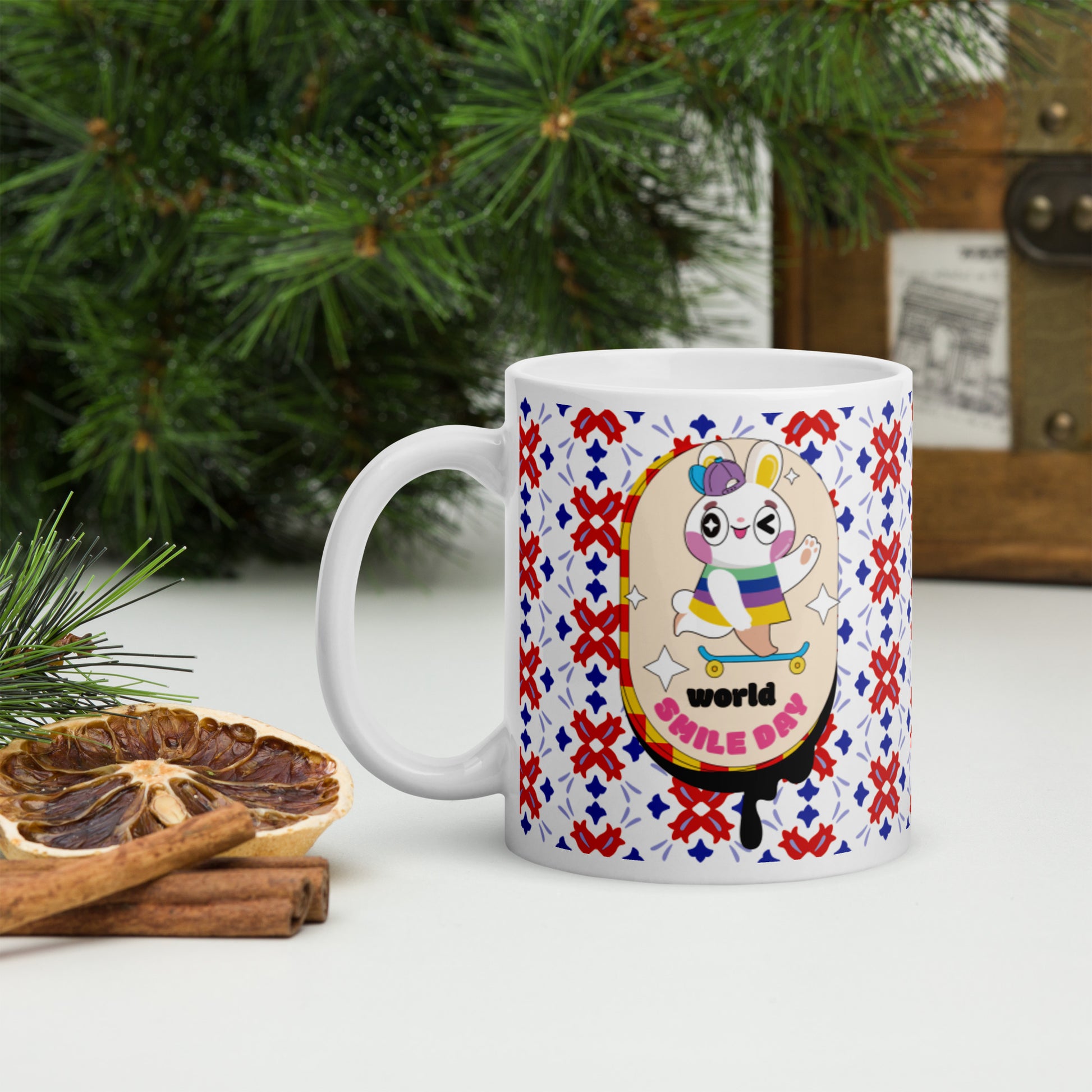 陶瓷馬克杯 Glossy Mug | Pattern Rainbow Rabbit