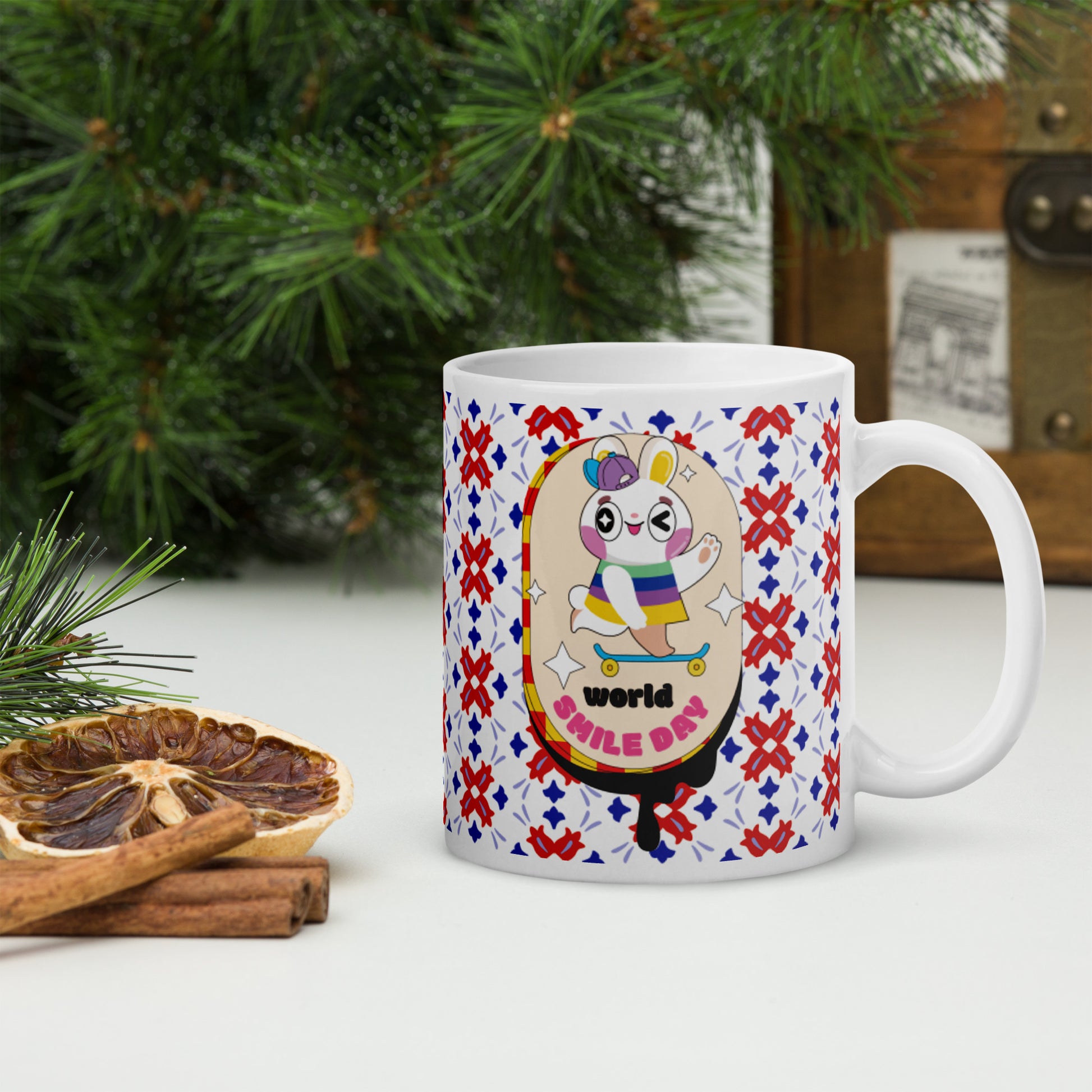 陶瓷馬克杯 Glossy Mug | Pattern Rainbow Rabbit