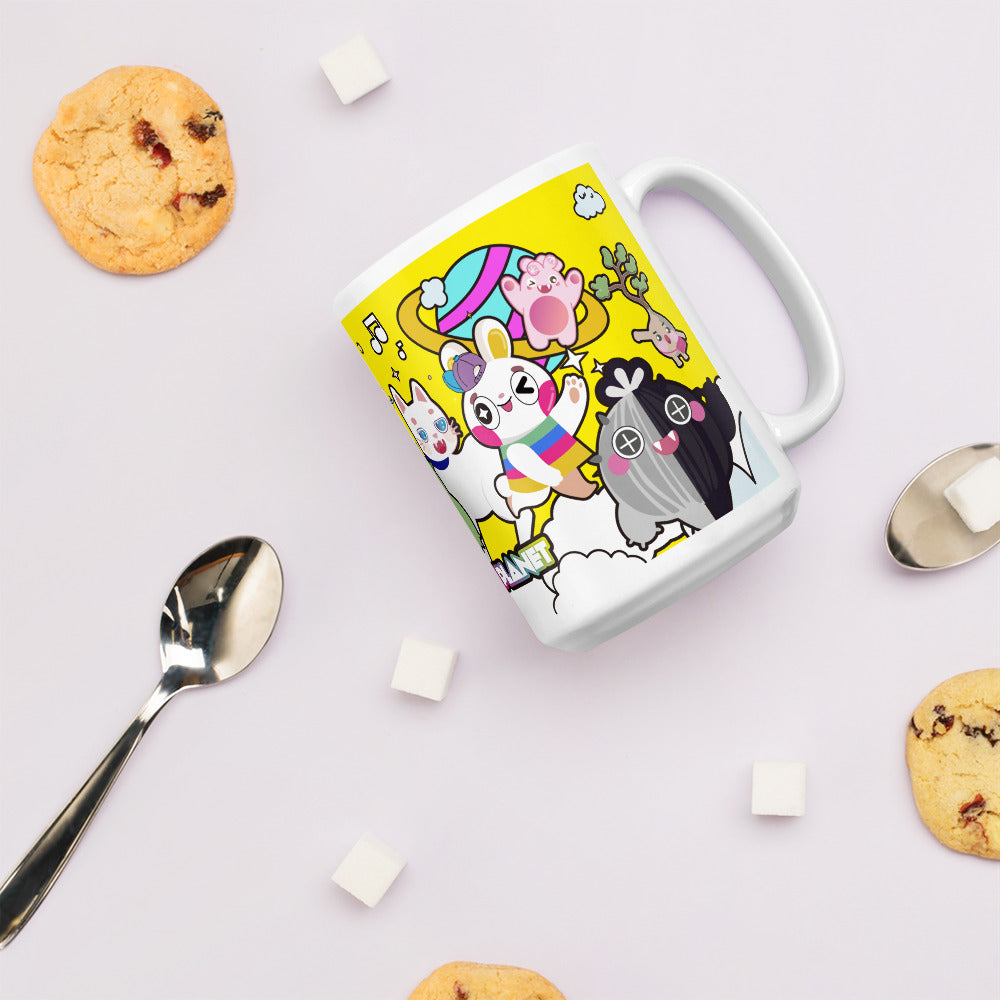 陶瓷馬克杯 Glossy Mug | Cactus playing with Cat Friend Spock