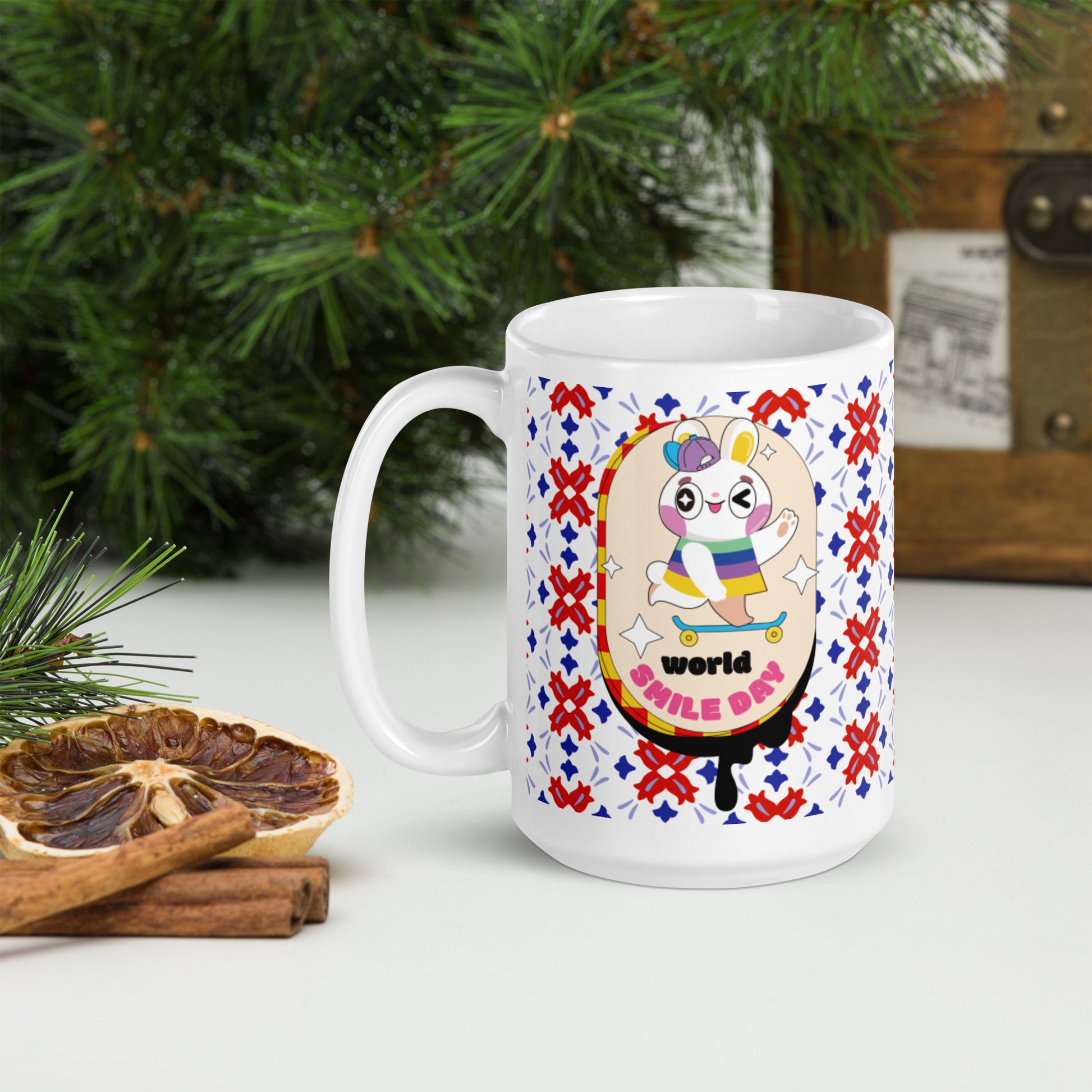 陶瓷馬克杯 Glossy Mug | Pattern Rainbow Rabbit