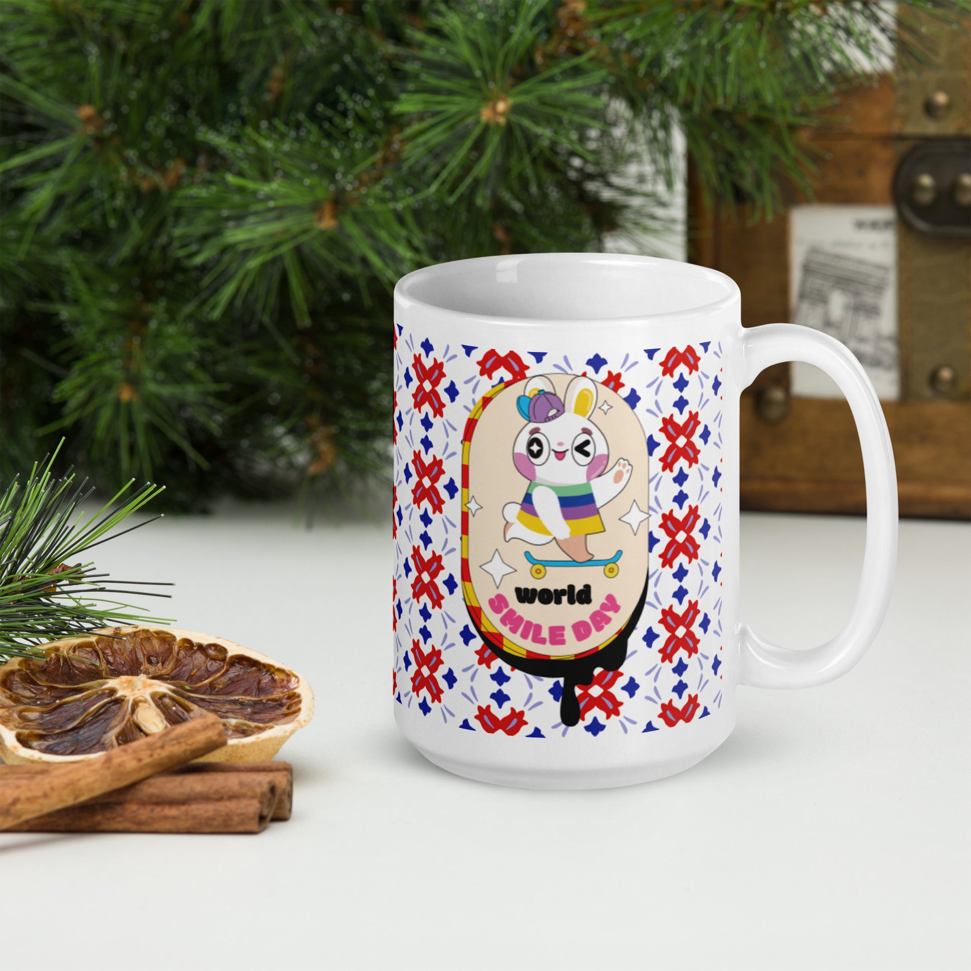 陶瓷馬克杯 Glossy Mug | Pattern Rainbow Rabbit