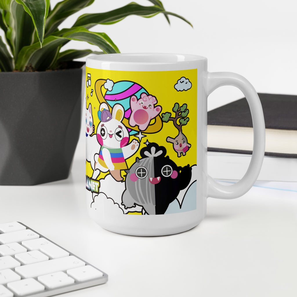 陶瓷馬克杯 Glossy Mug | Cactus playing with Cat Friend Spock